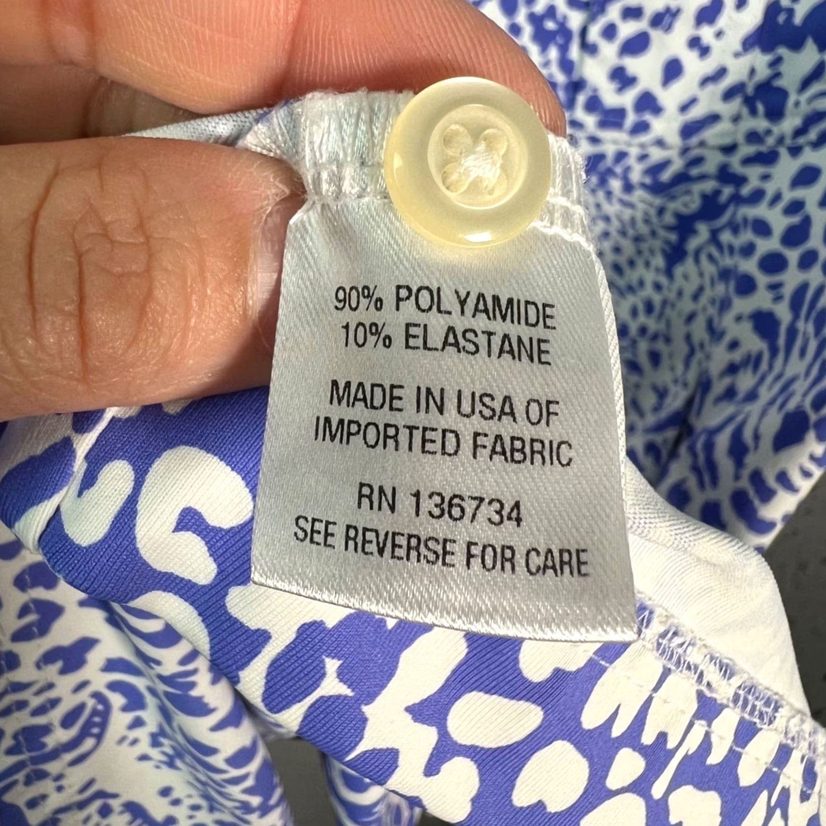 Vintage Persifor Womens Medium Blue & White Leopard Print Button-Up Tunic Dress Shirt Dress Size M / US 6-8 / IT 42-44 - 4 Thumbnail