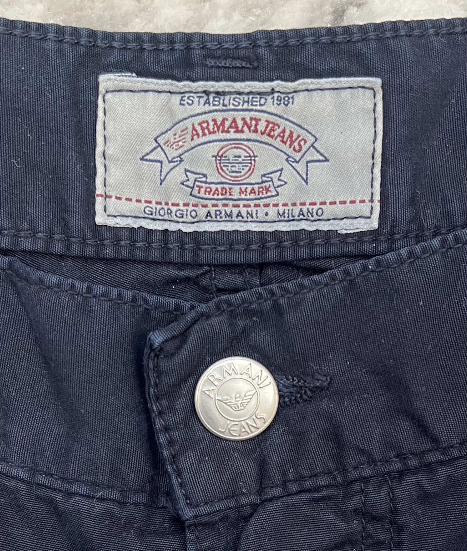Armani × Giorgio Armani × Vintage Vintage Armani Dark Blue Trousers Italy Size US 38 / EU 54 - 2 Thumbnail