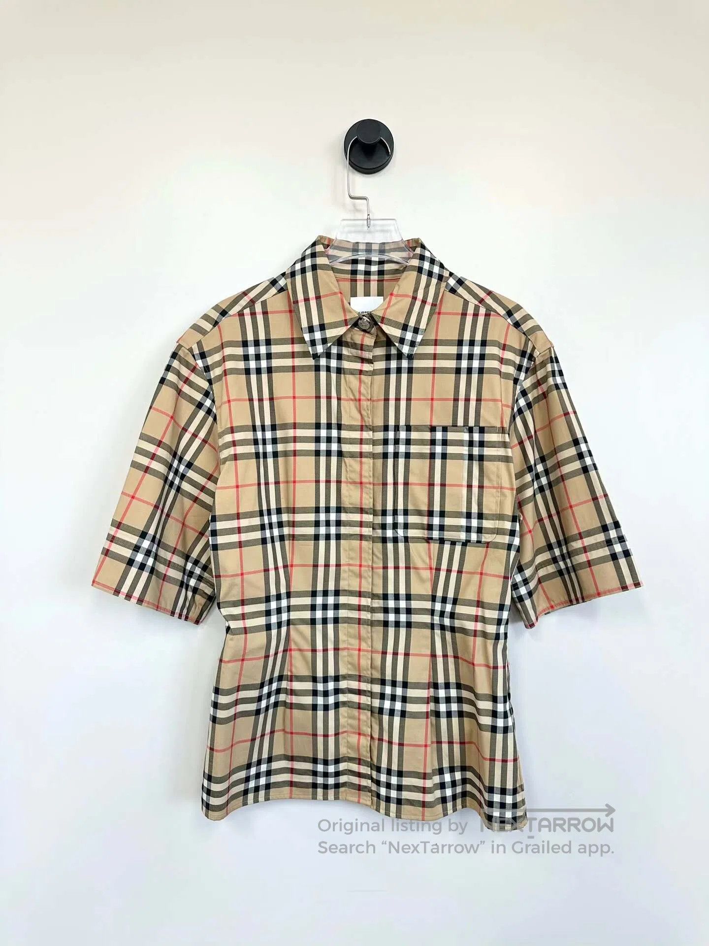 Burberry Burberry Khaki Classic Plaid Hidden Button Short-sleeve Sh Size XXS / US 00 / IT 34 - 1 Thumbnail