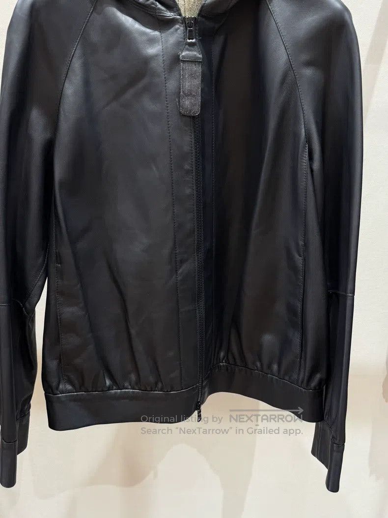 Brunello Cucinelli Brunello Cucinelli Black hooded leather jacket Size XS / US 0-2 / IT 36-38 - 3 Thumbnail