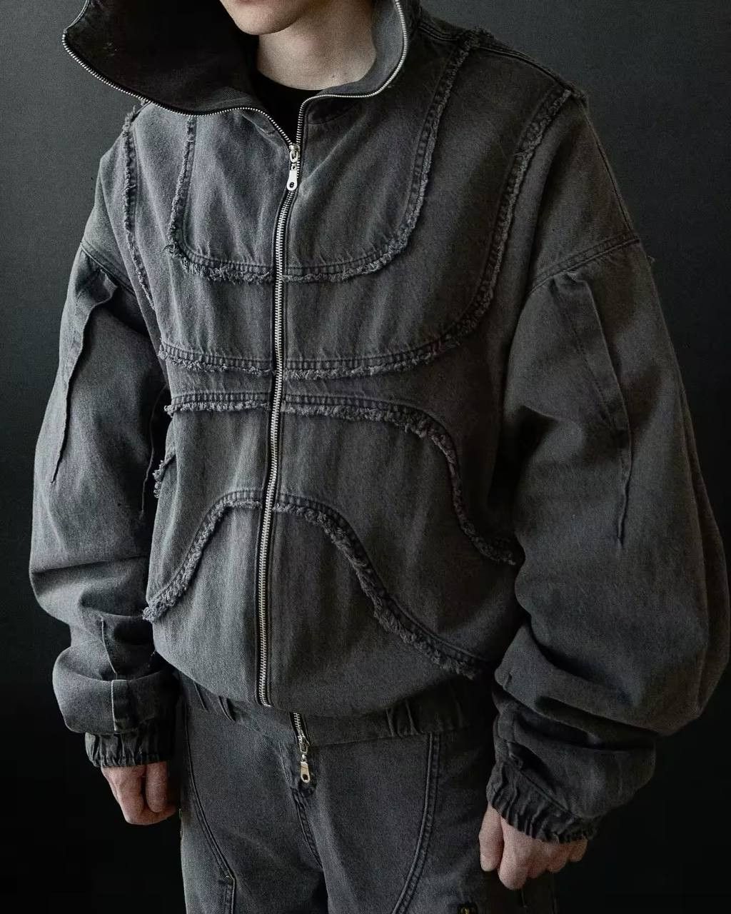 Japanese Brand × Vintage gothic zippered denim jacket Size US M / EU 48-50 / 2 - 3 Thumbnail