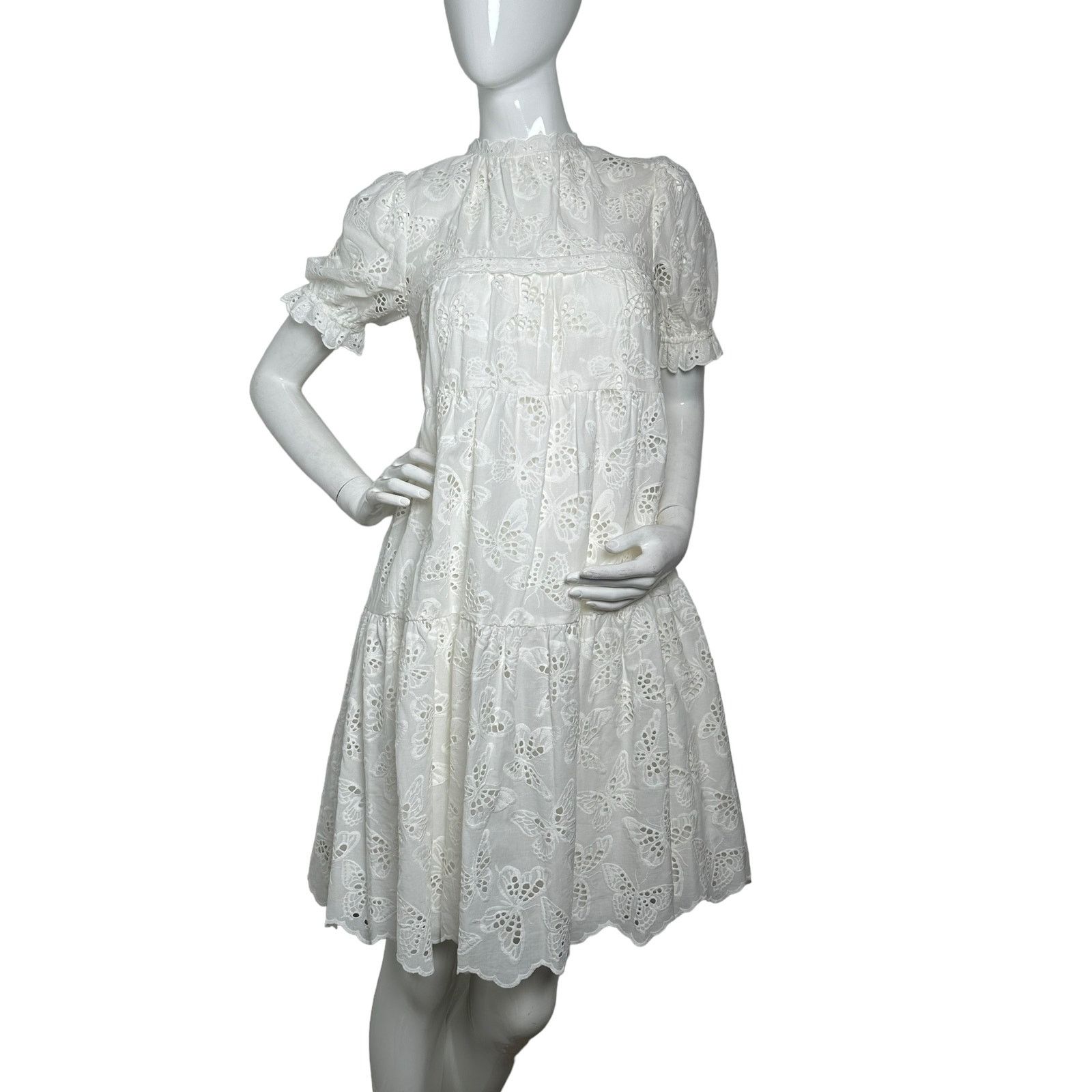 Kate Spade Butterfly Eyelet Tiered mainline Dress M