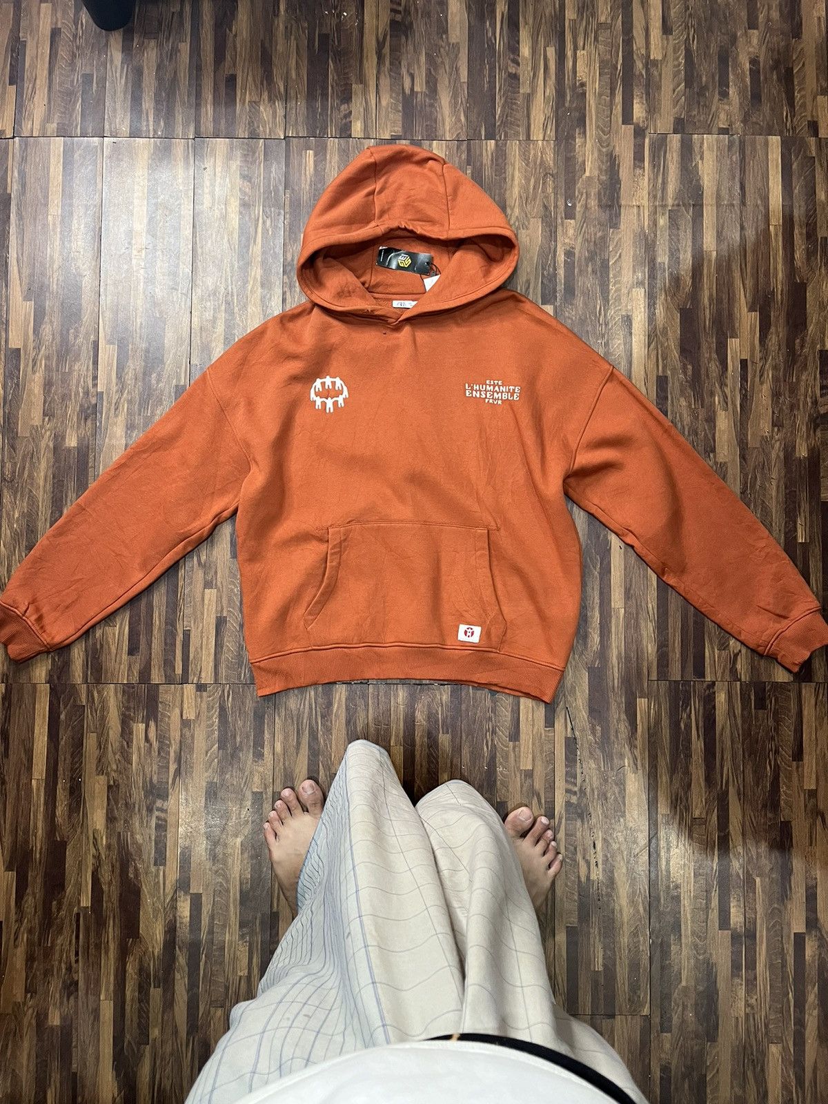 Streetwear Vintage Zara Zara James Coffman Orange Pullover Hoodie Grailed