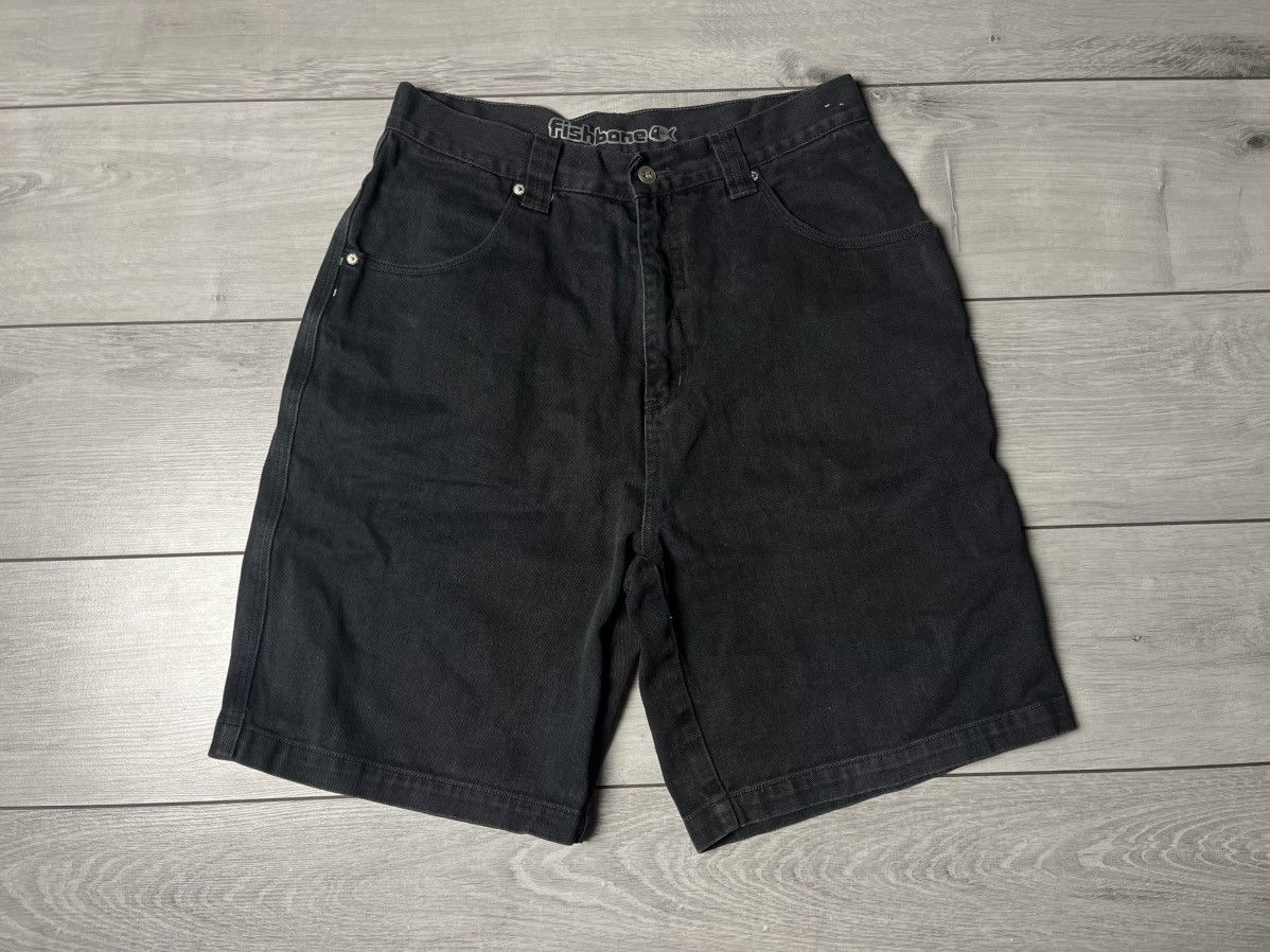 Vintage Fishbone Baggy Denim Shorts JNCO style size Small Size US 30 / EU 46 - 1 Thumbnail