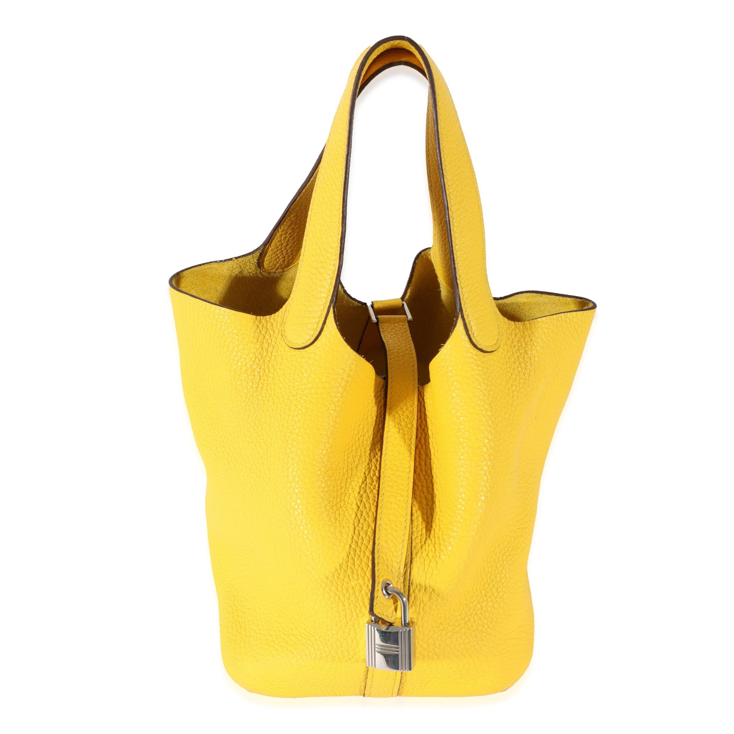 Hermes Clemence Jaune De Naples Picotin 18 PHW