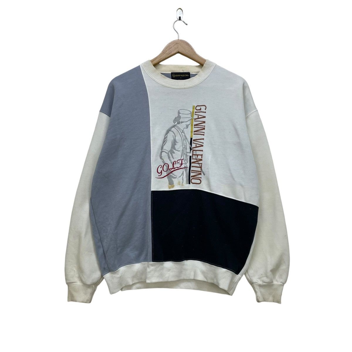 Gianni Valentino 💥Giano Valentino Colourblock Sweatshirt Crewneck Pullover Size US M / EU 48-50 / 2 - 1 Thumbnail