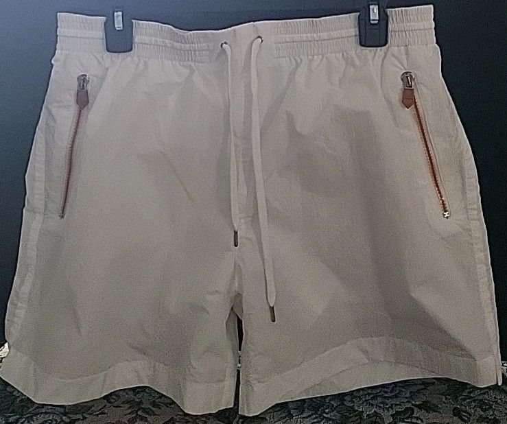 Authentic Hermes White Orange Swim Trunks Breifs Large L