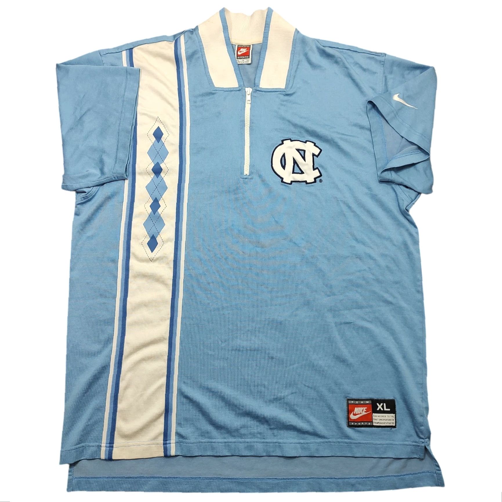 Nike VINTAGE Nike Shirt Tar Heels NC 1/4 Zip Argyle Blue XL Men’s Logo Classic 90s College Sports T-Shirt Size US XL / EU 56 / 4 - 2 Thumbnail