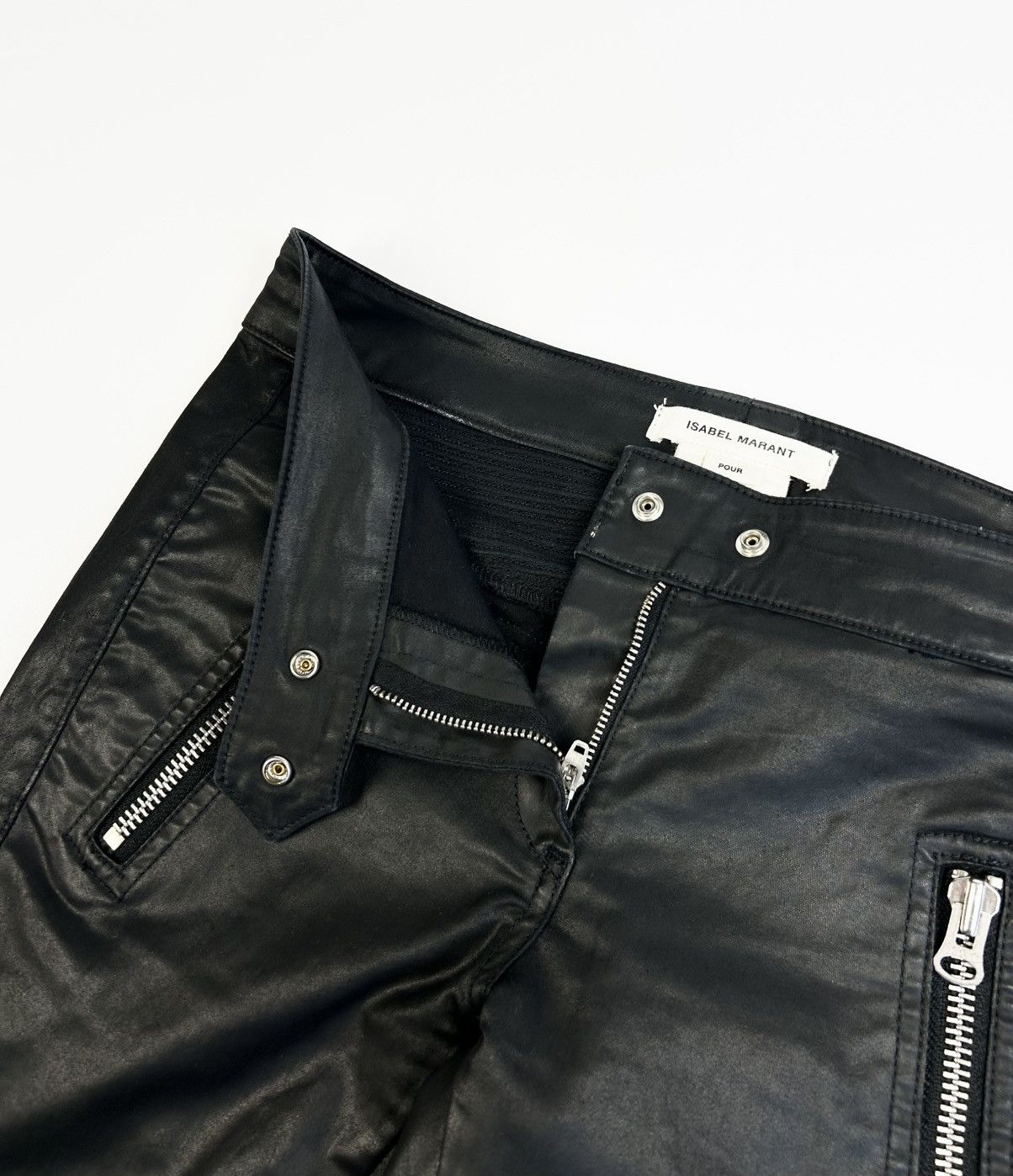 H&M × Isabel Marant rare Isabel Marant x H&M Waxed Moto Jeans Y2K Pants Size 28" / US 6 / IT 42 - 5 Thumbnail