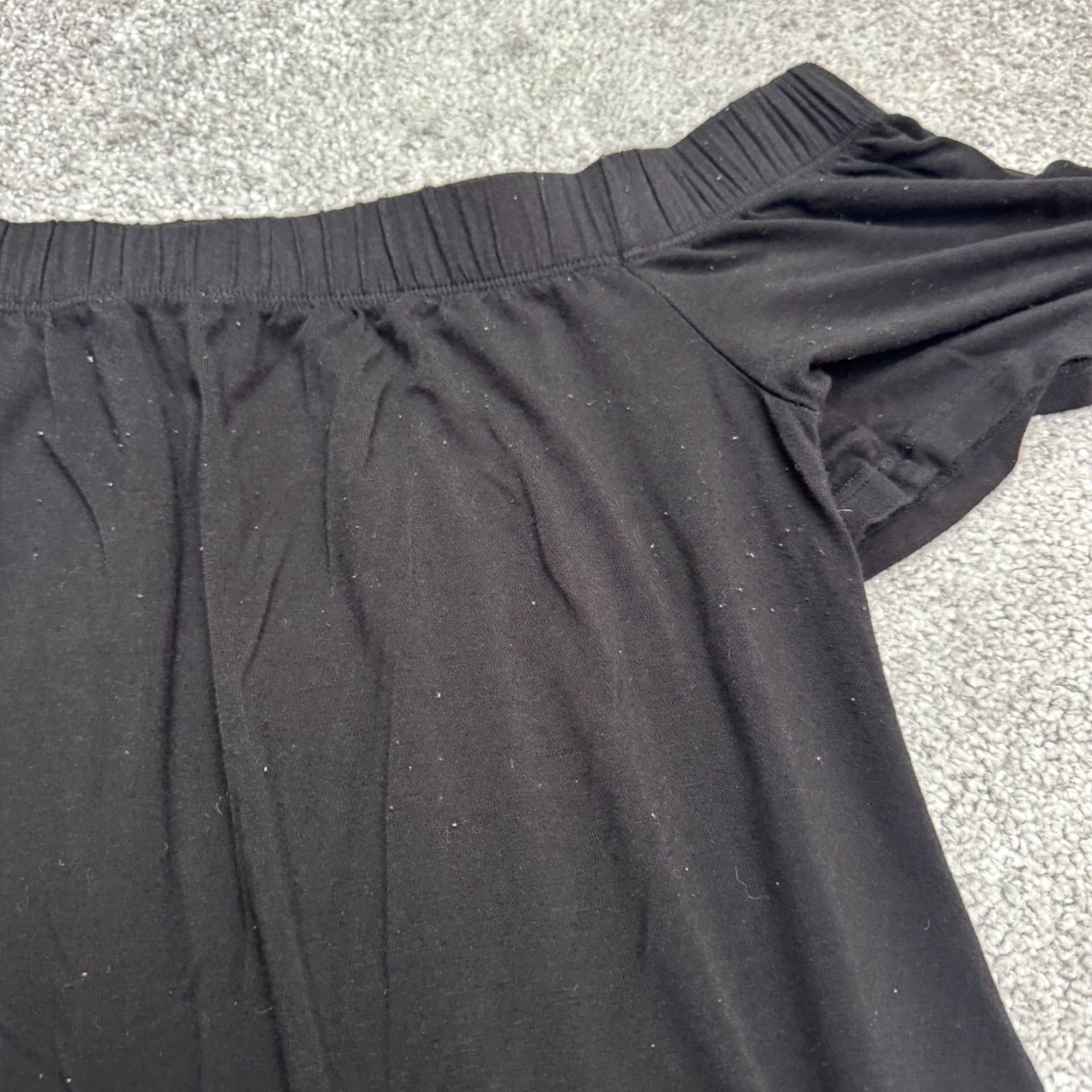 Talbots Abound Tunic Off Shoulder Blouse Womens M Black Rayon Mini Dress Pocket Talbots Casual Shirt Size M / US 6-8 / IT 42-44 - 3 Thumbnail