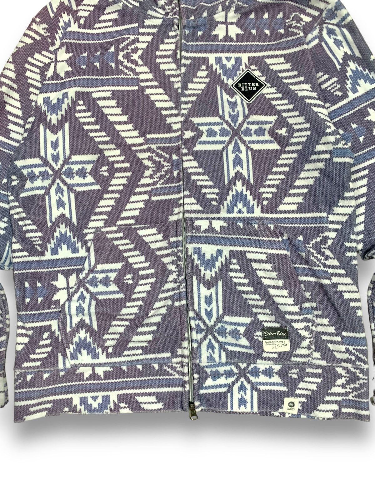 Other Vintage Bitter Blue Native Aztec Full Zip Hoodies Size US M / EU 48-50 / 2 - 10 Thumbnail