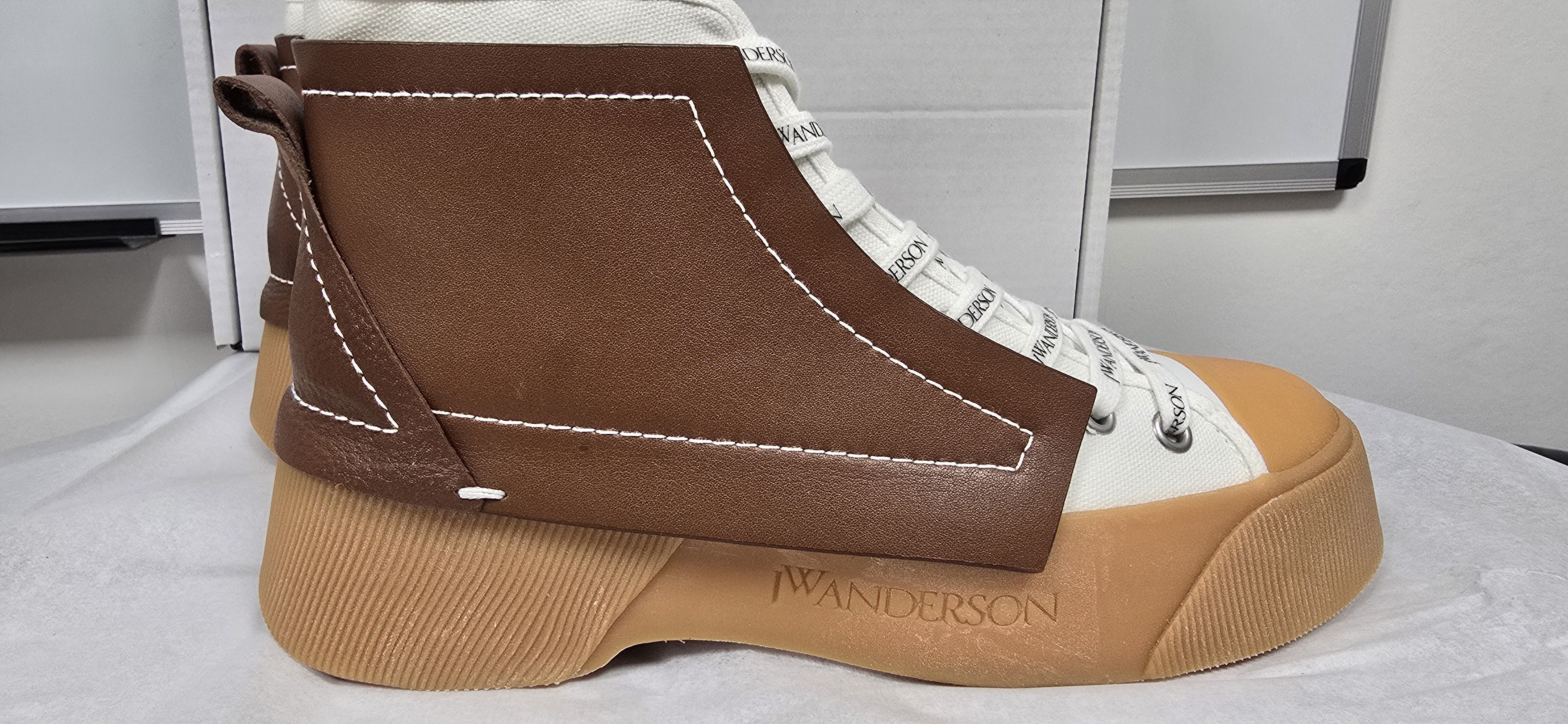 JW Anderson High Top Platform Sneakers White Brown RRP $450 Size US 9 / IT 39 - 8 Thumbnail