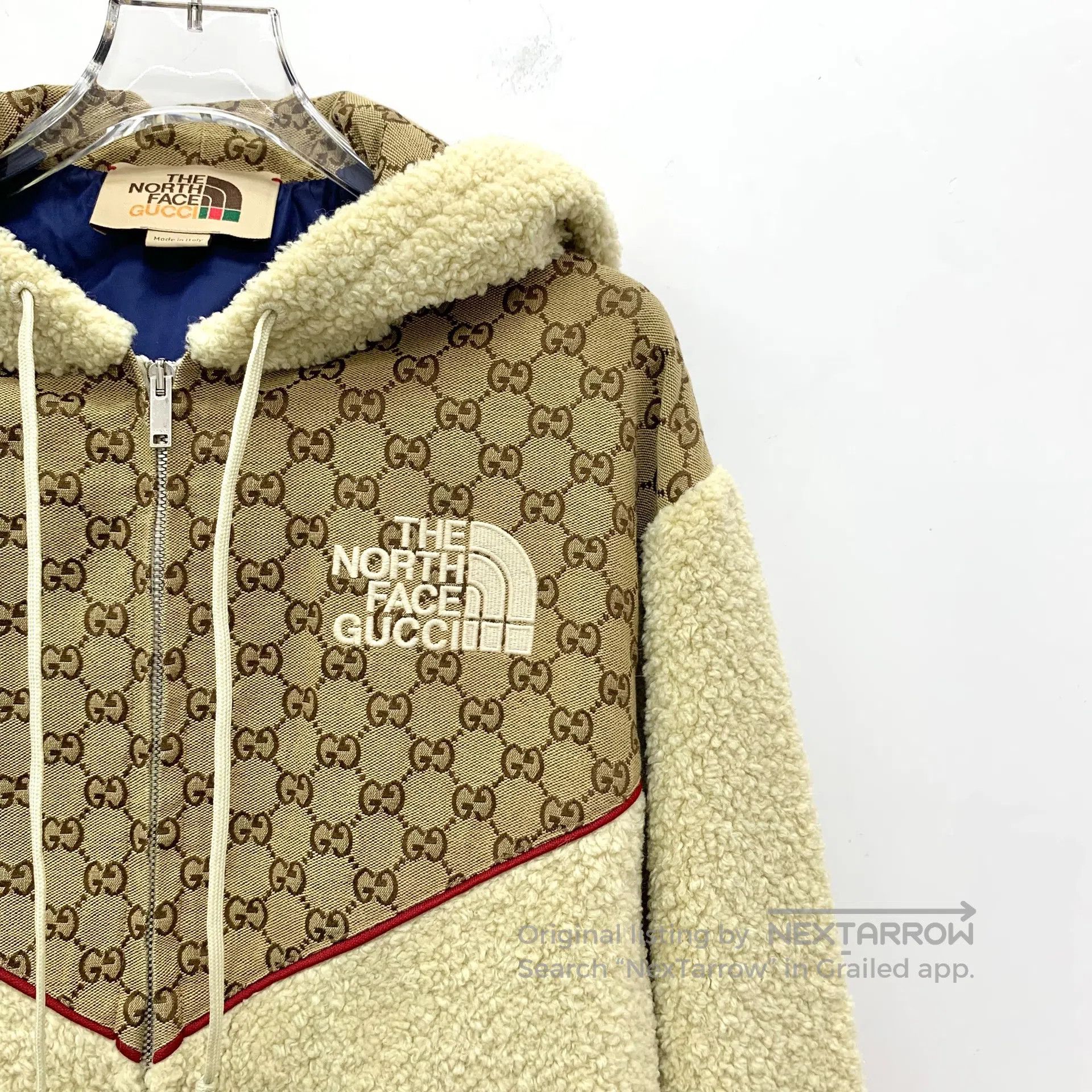 Gucci Guicci Beige Logo Jacquard Hooded Zip Long-Sleeve Lamb绒 Ja Size US S / EU 44-46 / 1 - 3 Thumbnail