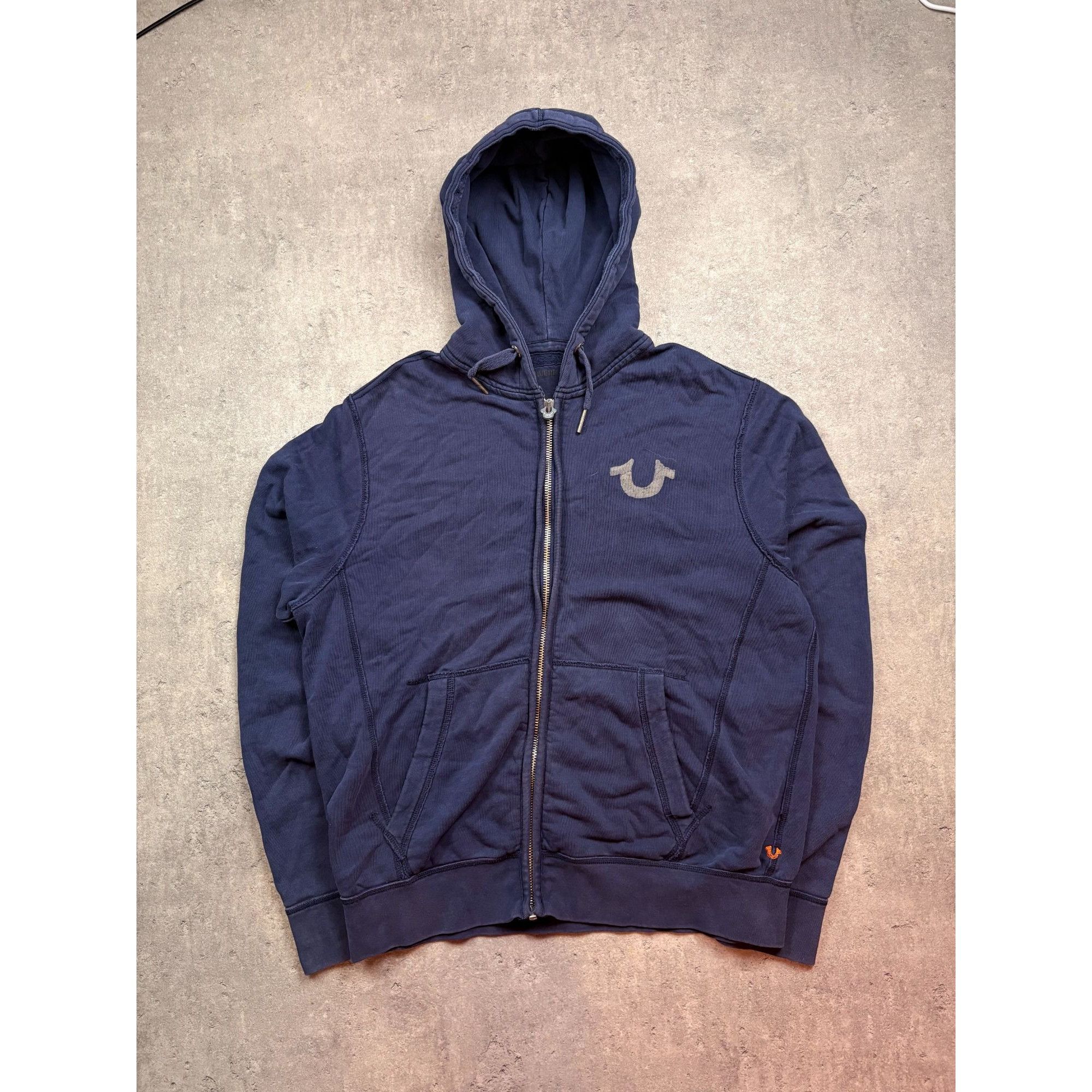 True Religion True Religion Mens Navy Full-Zip Hoodie With Drawstring Hood Size US XXL / EU 58 / 5 - 1 Thumbnail