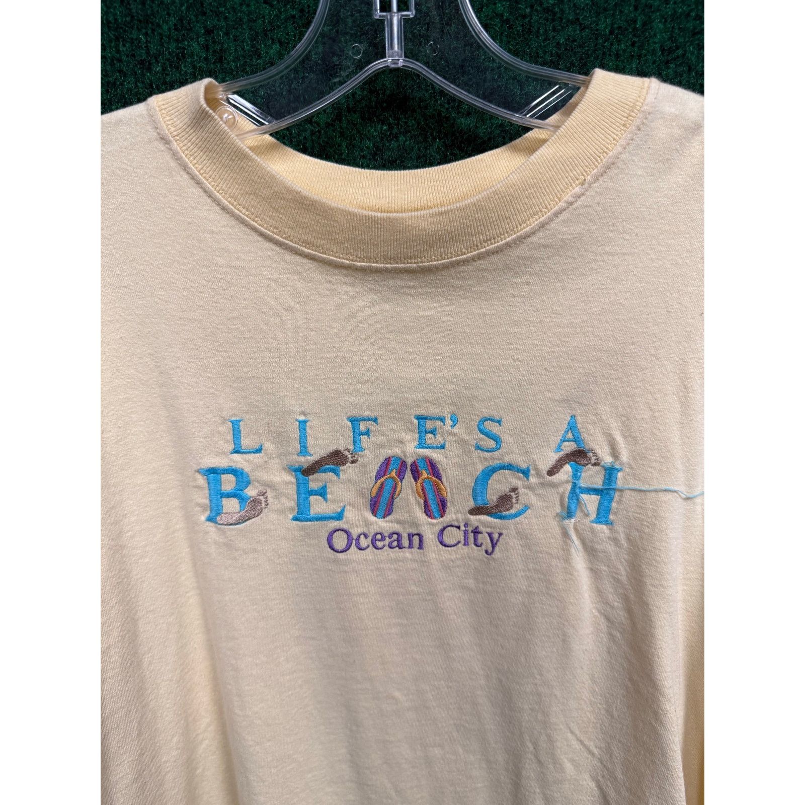 Anvil Ocean City Maryland Yellow Vintage Shirt Sz Large Beach Size L / US 10 / IT 46 - 3 Thumbnail
