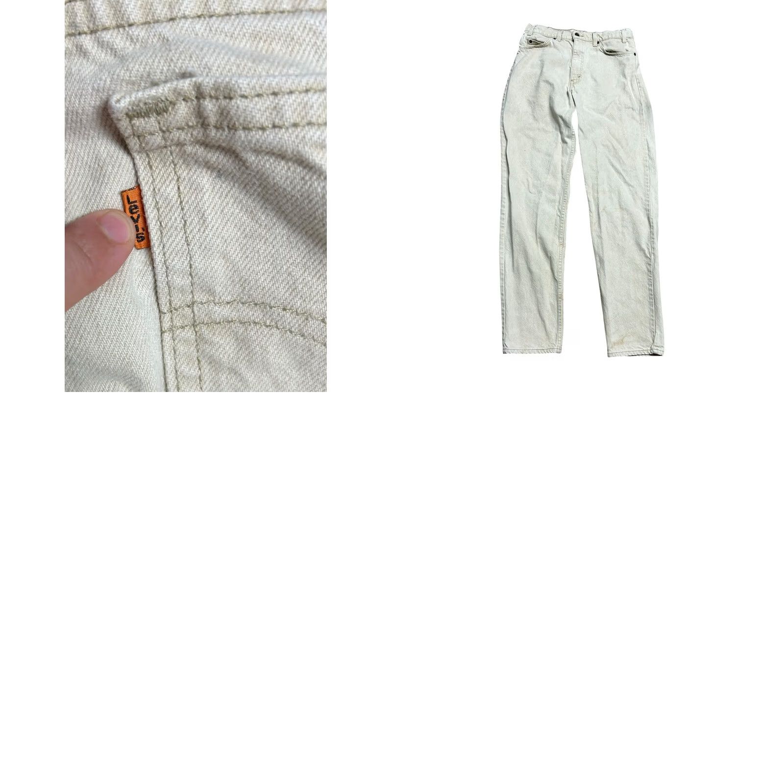 Levi's VINTAGE Levi's 550 Jeans Regular 32x34 Beige Cream 90s Tapered Leg USA Read Size US 32 / EU 48 - 10 Thumbnail
