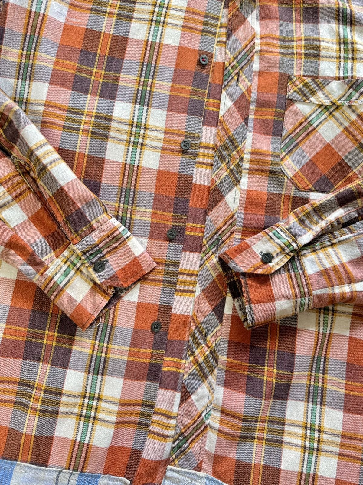 Vintage 80s Vintage Flannel Distressed Reconstructed Plaid Shirt Size US L / EU 52-54 / 3 - 10 Thumbnail