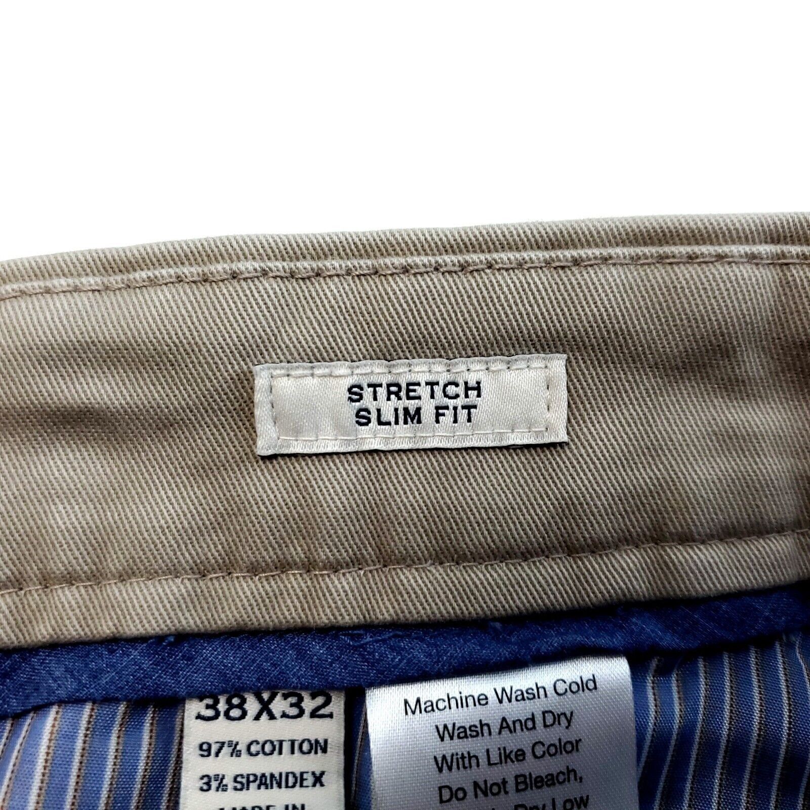 Joseph Abboud Joseph Abboud Tan Beige Flat Front Mid Rise Stretch Slim Fit Size US 39 - 4 Thumbnail