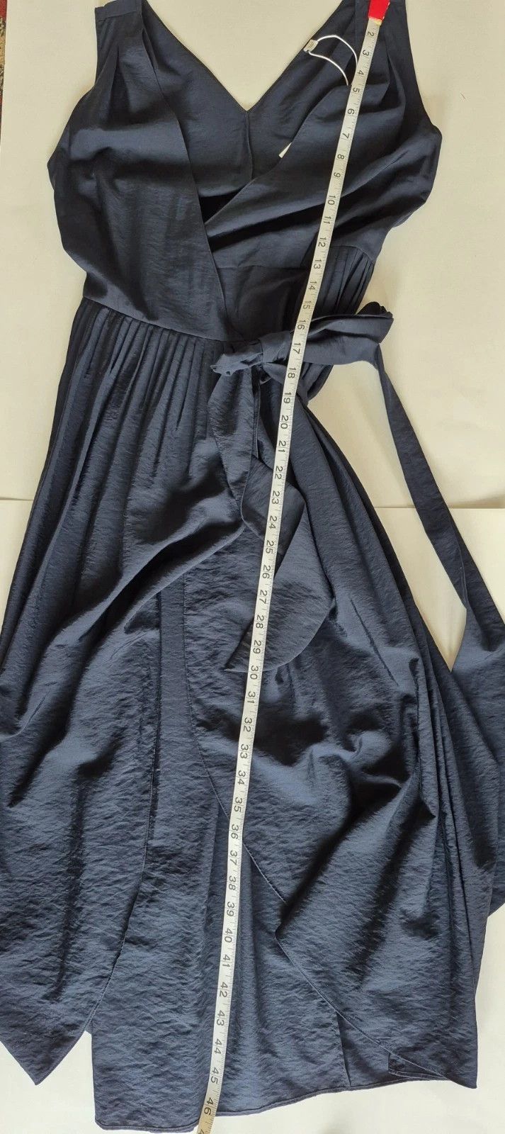 Vince Wrap Dress Navy Blue Slvless Pleated Belted Midi Comfy Gift Size XXS / US 00 / IT 34 - 10 Thumbnail
