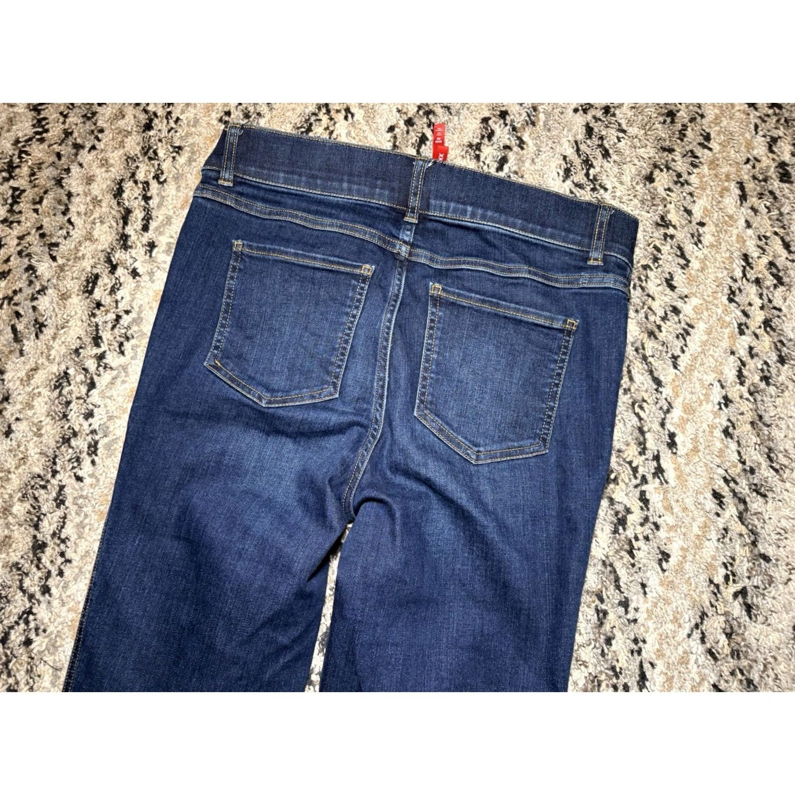 Spanx SPANX Womens Jeans Medium Flare Wide Stretch Midnight Shade Blue 20327R Size 32" / US 10 / IT 46 - 7 Thumbnail