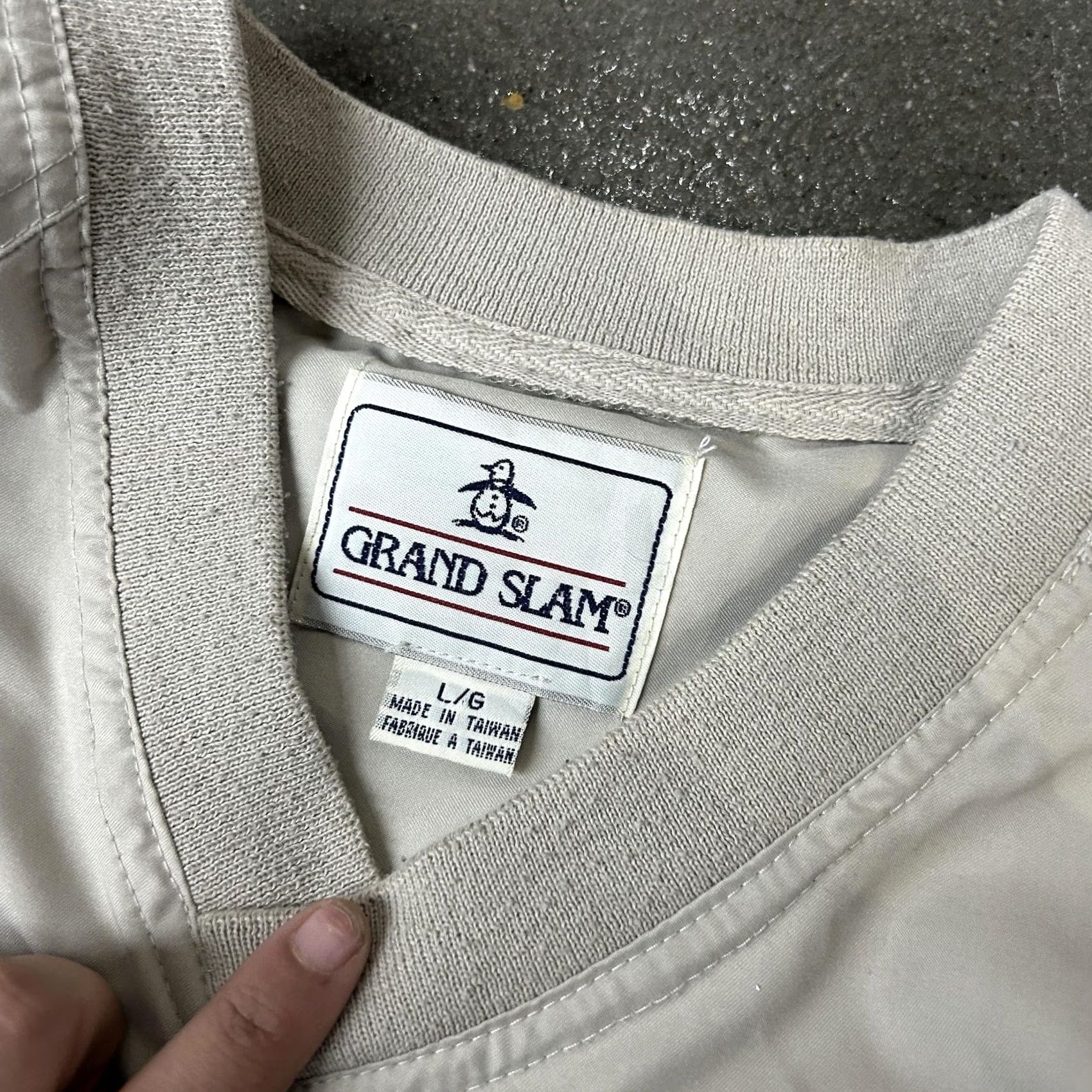 Vintage VINTAGE Grand Slam Jacket Mens L Beige Windbreaker Pullover Lightweight Golf V Neck Pullover Pocketed Windbreaker Jacket Mens L Beige Size US L / EU 52-54 / 3 - 3 Thumbnail
