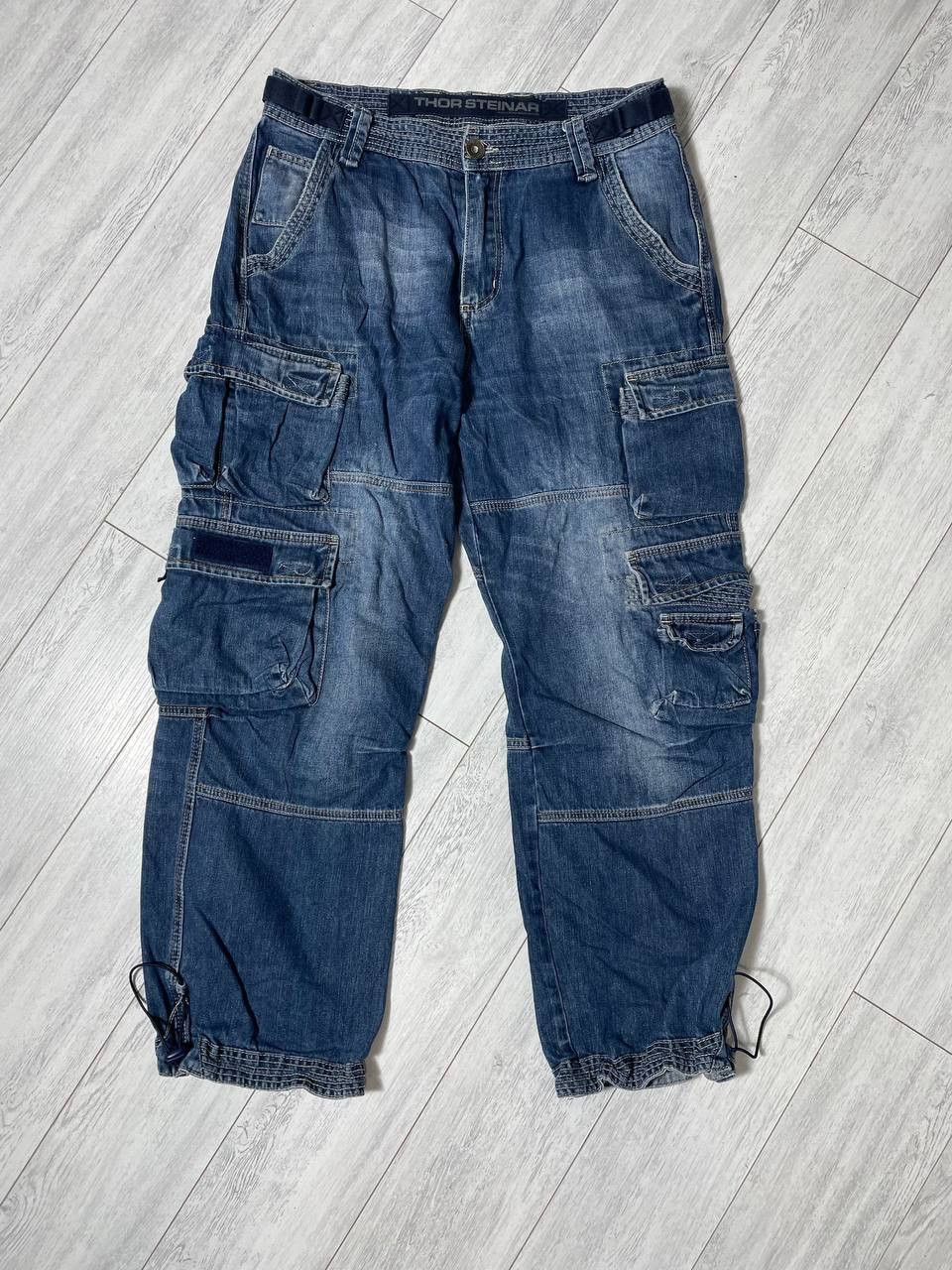 Other Denim Cargo Pants Multi pocket Thor Steinar drawstrings Size US 36 / EU 52 - 1 Thumbnail