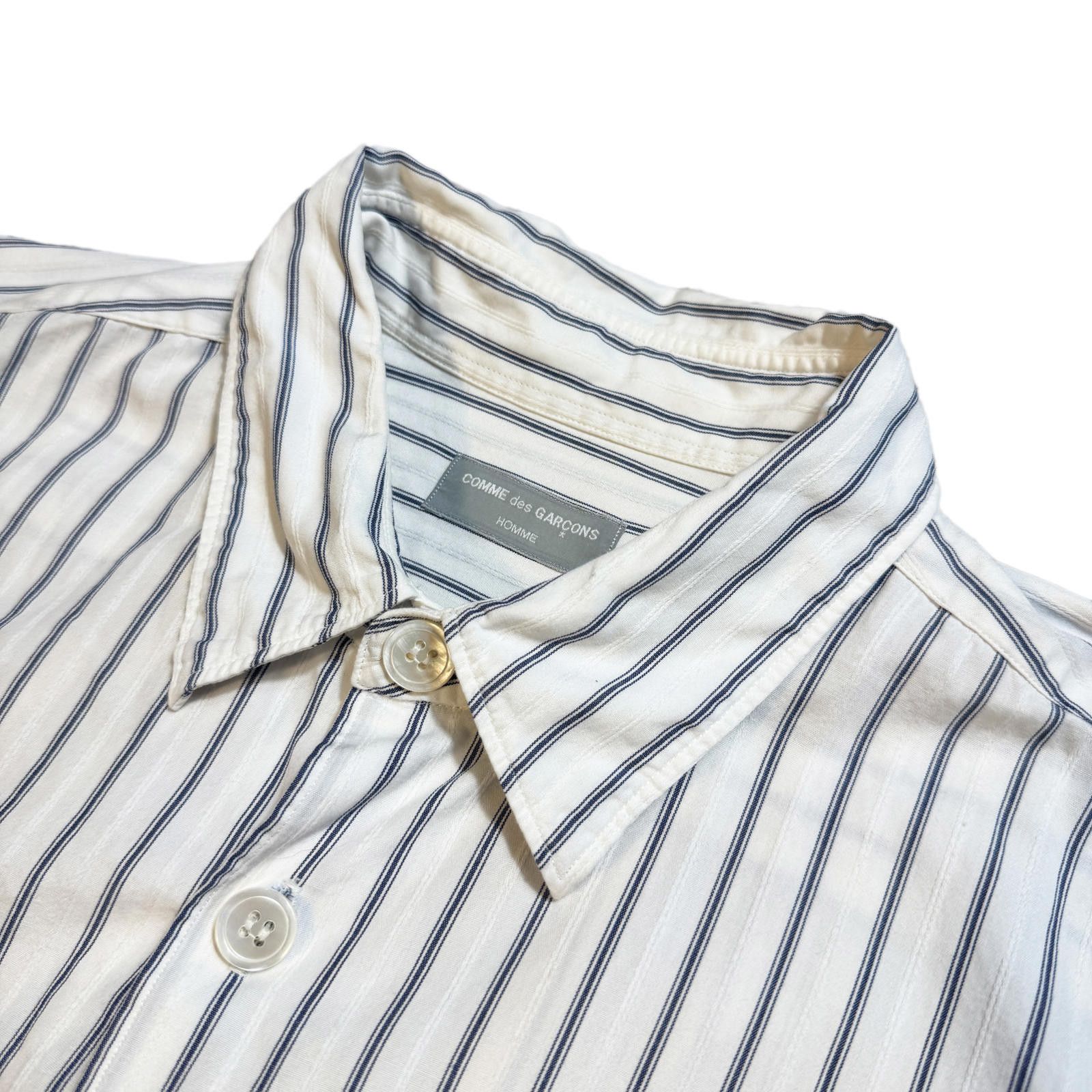 Comme des Garcons Comme Des Garcons Homme Shortsleeve Striped Shirt Size US XL / EU 56 / 4 - 2 Thumbnail