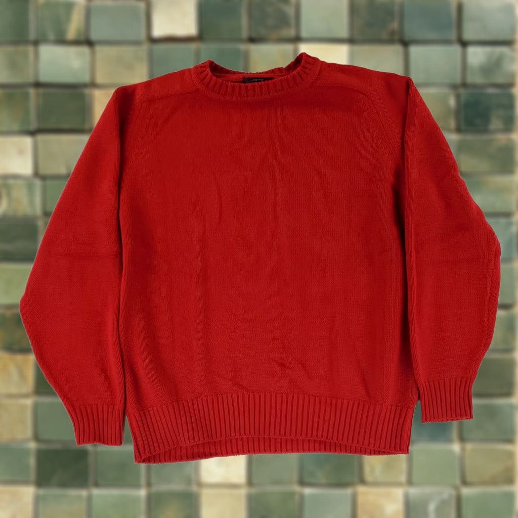 Lands' End Lands' End Sweater Crew Neck Cotton Red Made USA Fishermans Mens L Size US L / EU 52-54 / 3 - 1 Thumbnail