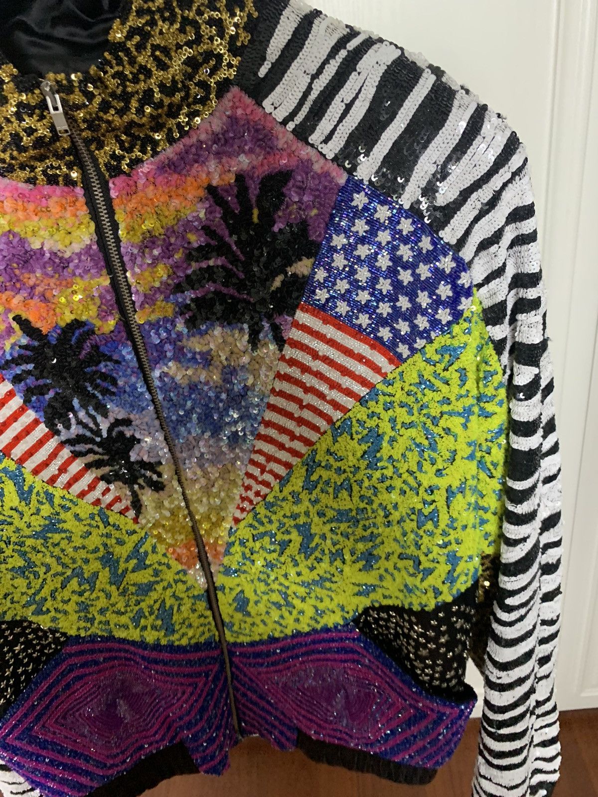 Saint Laurent Paris Saint Laurent 2016SS Palm tree sequins bomber jacket Size US S / EU 44-46 / 1 - 3 Thumbnail