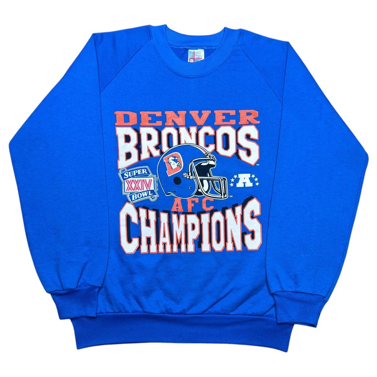 NFL × Vintage 1989 NFL Denver Broncos AFC Champions Pullover Sweatshirt Size US M / EU 48-50 / 2 - 1 Thumbnail