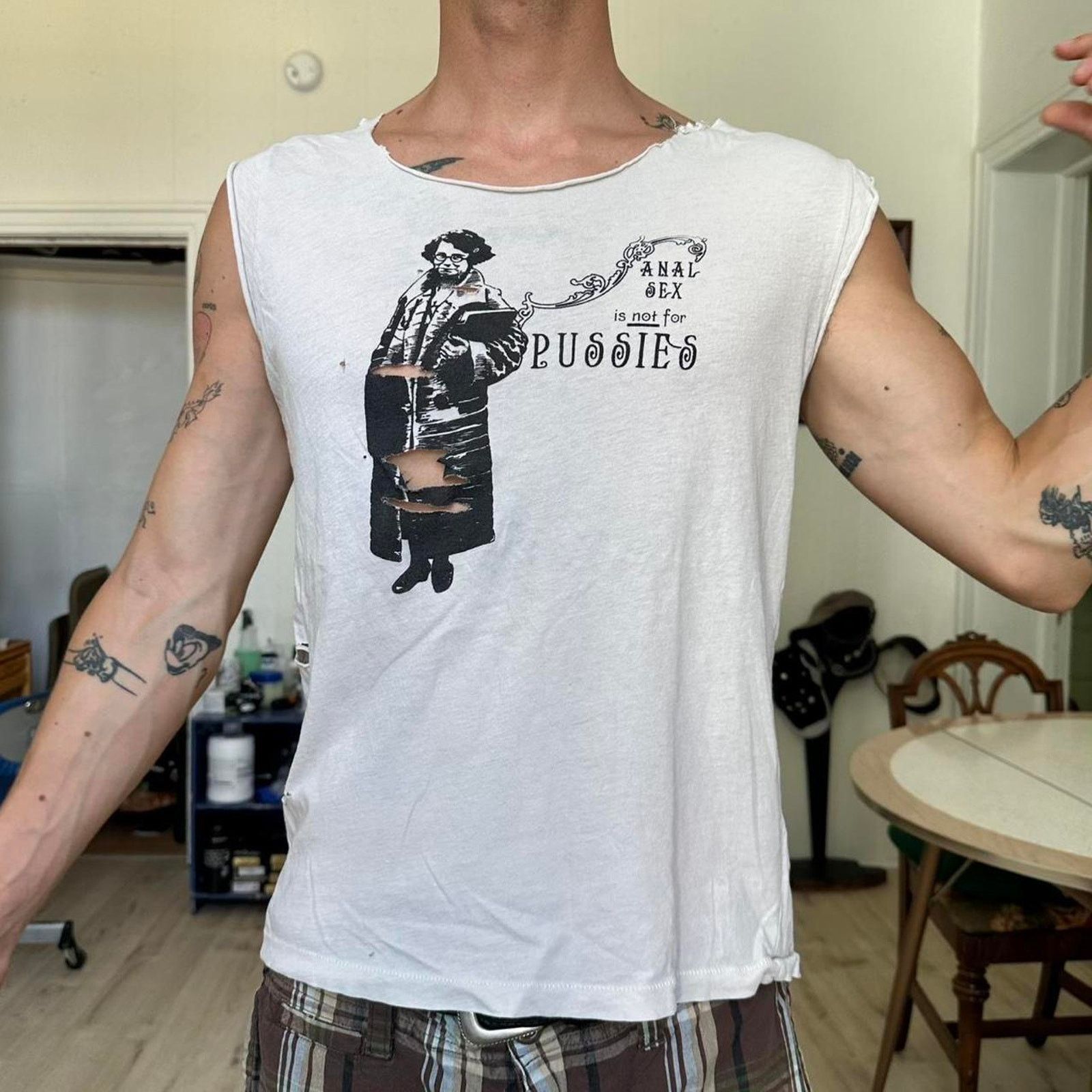 Other Vintage 70s Thrashed Adult Sex Funny Cut Off Graphic Tee Size US L / EU 52-54 / 3 - 3 Thumbnail