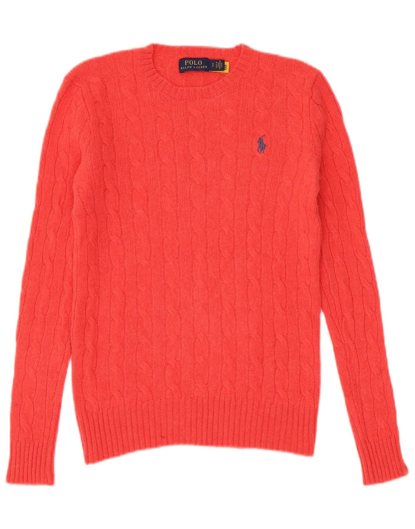 Polo Ralph Lauren Womens Crew Neck Jumper Sweater UK 10 Small Pink Size XXS / US 00 / IT 34 - 1 Thumbnail