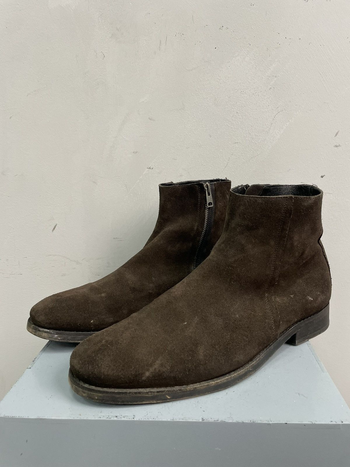 Allsaints All Saints Brown Suede Chelsea Ankle Boots guidi style Y2K Size US 12 / EU 45 - 5 Thumbnail