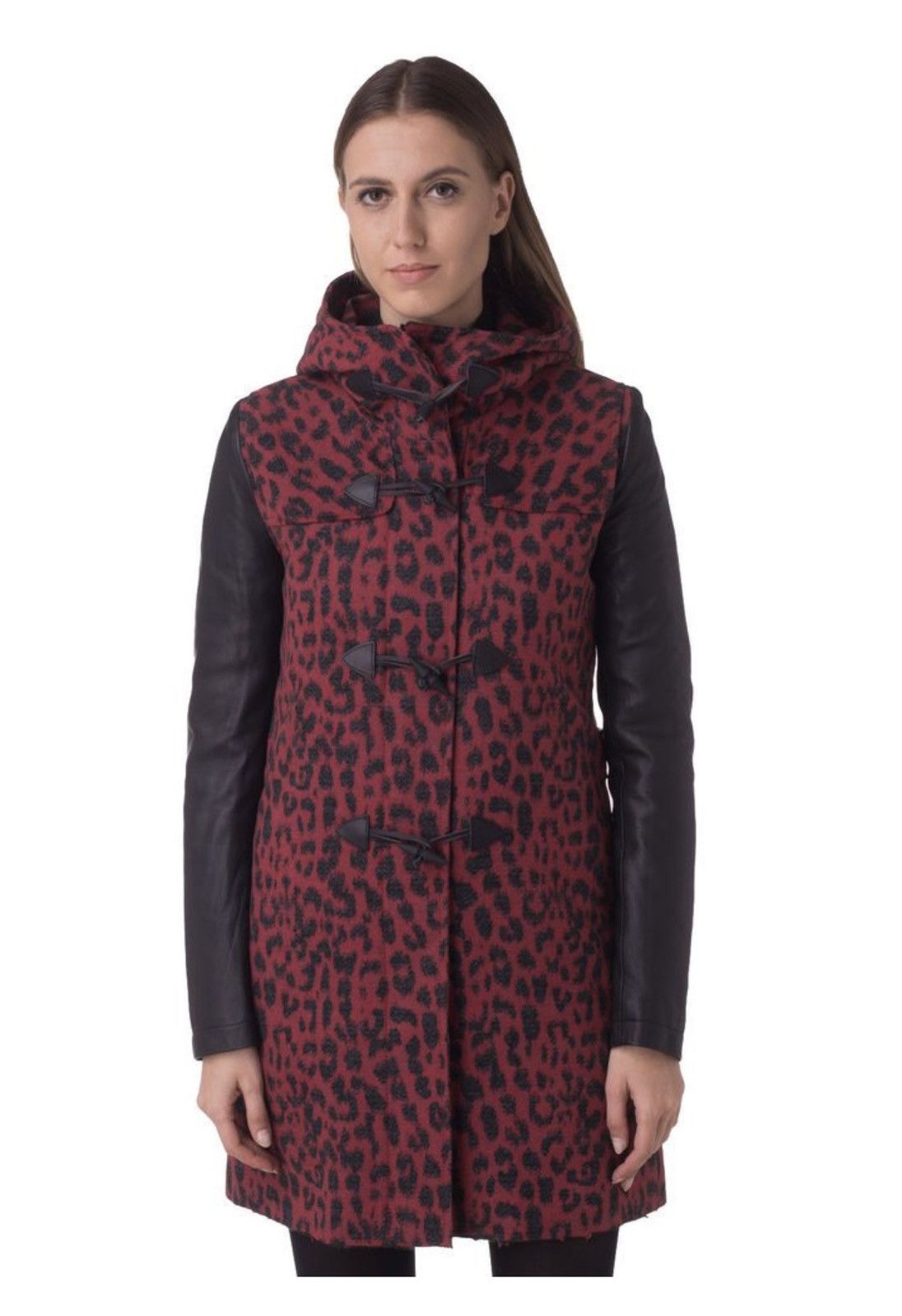 Diesel Diesel Coat Wool Blend Cheetah Contrast Leather Sleeve Size XS / US 0-2 / IT 36-38 - 20 Thumbnail