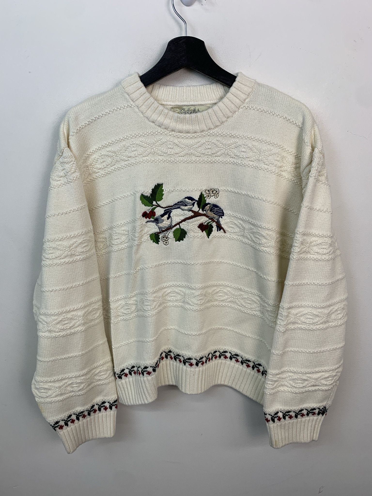 Other Vintage Sweater 1990s Knit Cabelas Bird Embroidered Raised 3D Knit Sweater Size L (XL) Size US L / EU 52-54 / 3 - 1 Thumbnail
