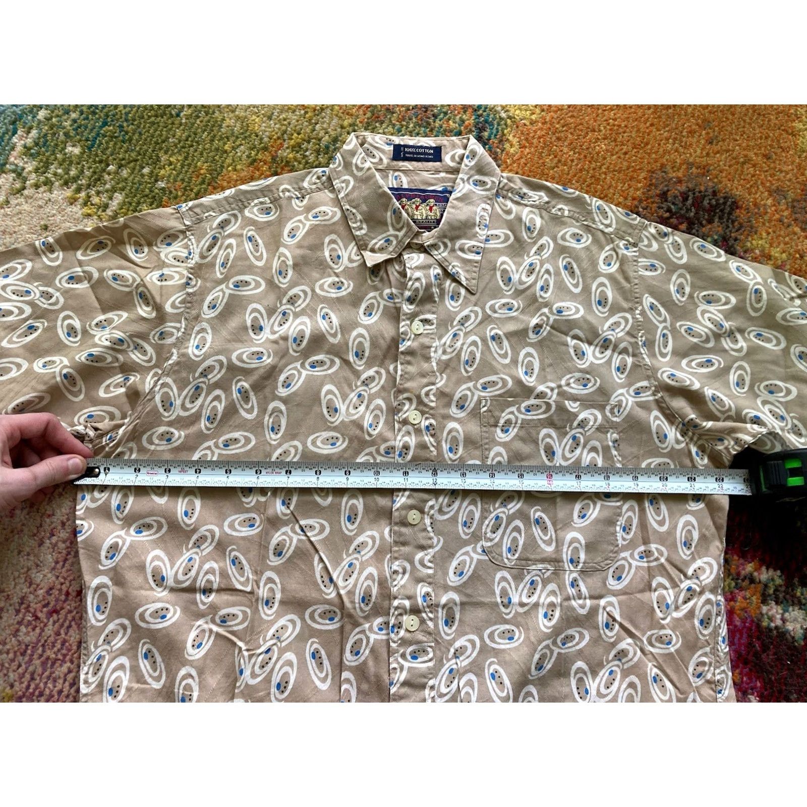 Ralph Lauren VINTAGE Chaps Ralph Lauren Shirt Mens Medium Paisley Textured Short Sleeve Polo Beige Size US M / EU 48-50 / 2 - 4 Thumbnail