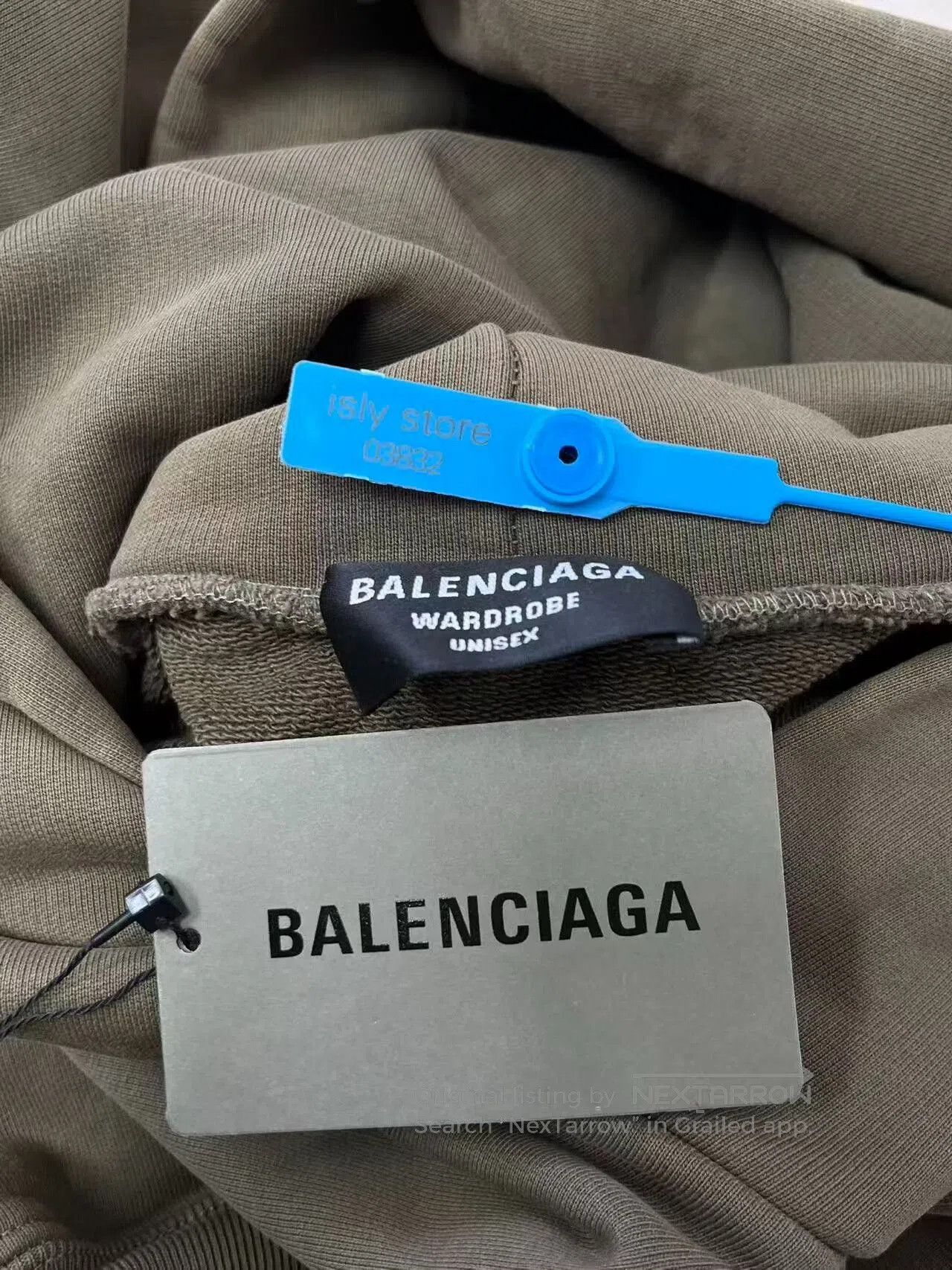 Balenciaga balenciaga logo hoodie in khaki color. Size XS / US 0-2 / IT 36-38 - 5 Thumbnail