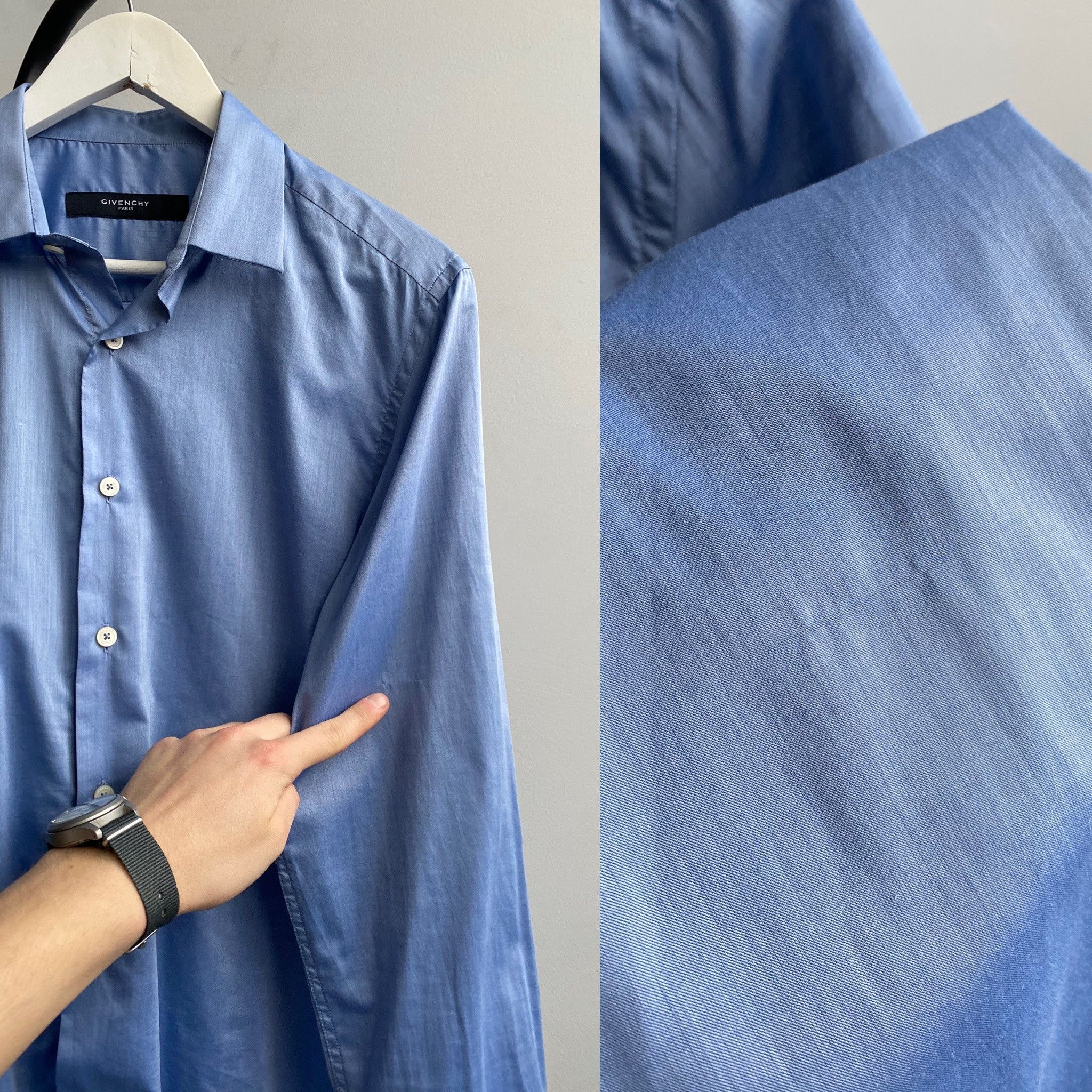 Givenchy GIVENCHY Paris Men’s Oxford Blue Shirt Size US M / EU 48-50 / 2 - 7 Thumbnail