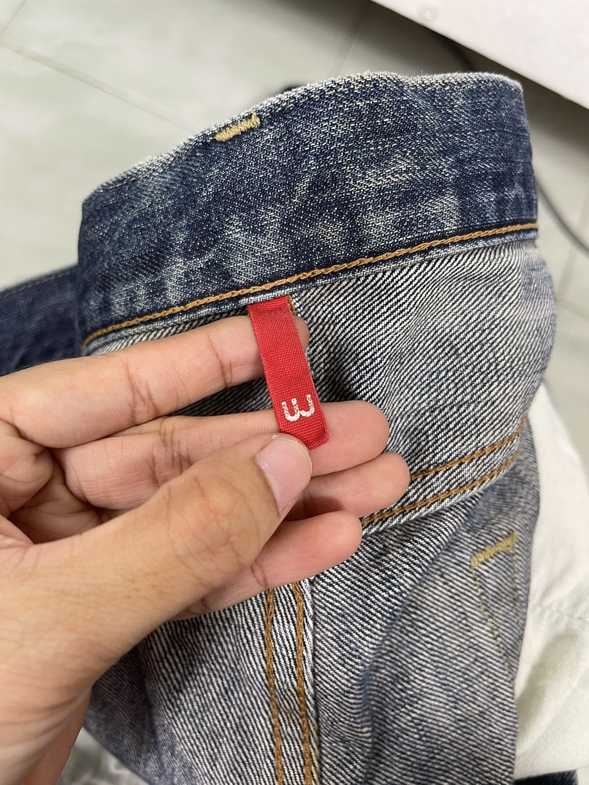 Japanese Brand Uniqlo UJ Distressed Flare Regular Fit Straight Jeans Size US 38 / EU 54 - 20 Thumbnail