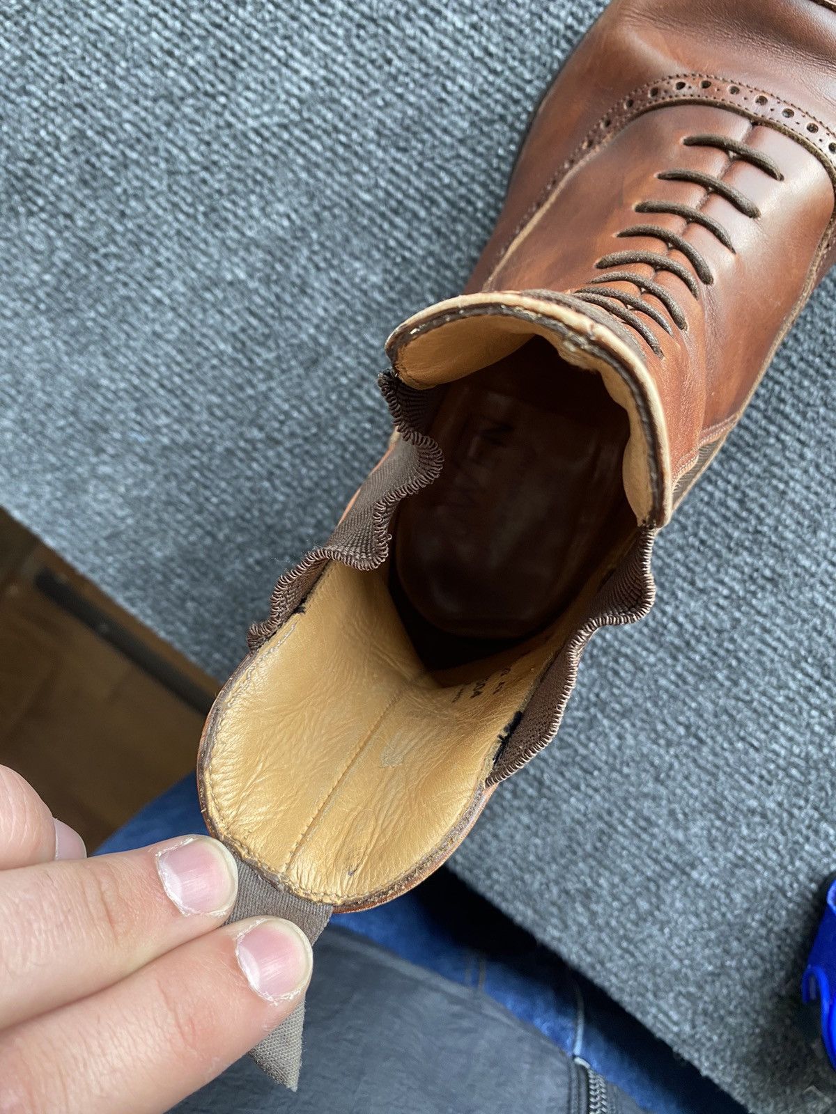 Handmade 🔥Bowen leather lace up chelsea uk6 1/2 boots rare handmade Size US 7.5 / EU 40-41 - 10 Thumbnail
