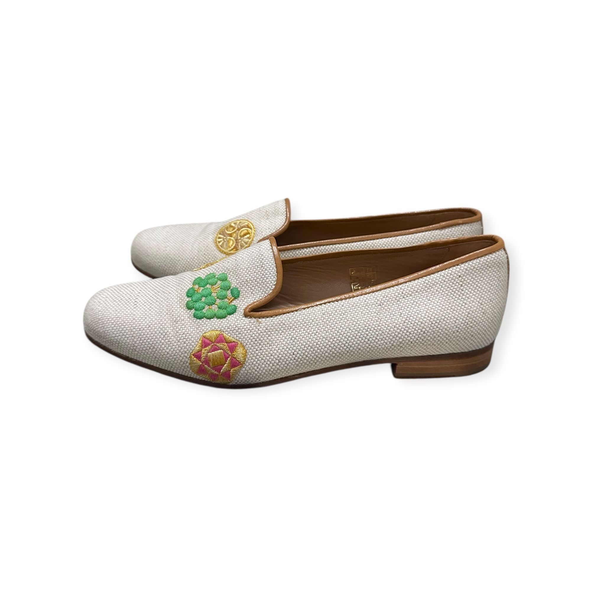 Stubbs & Wootton Stubbs & Wootton Embroidered Flax Straw Loafers Size 7 Size US 7 / IT 37 - 2 Thumbnail