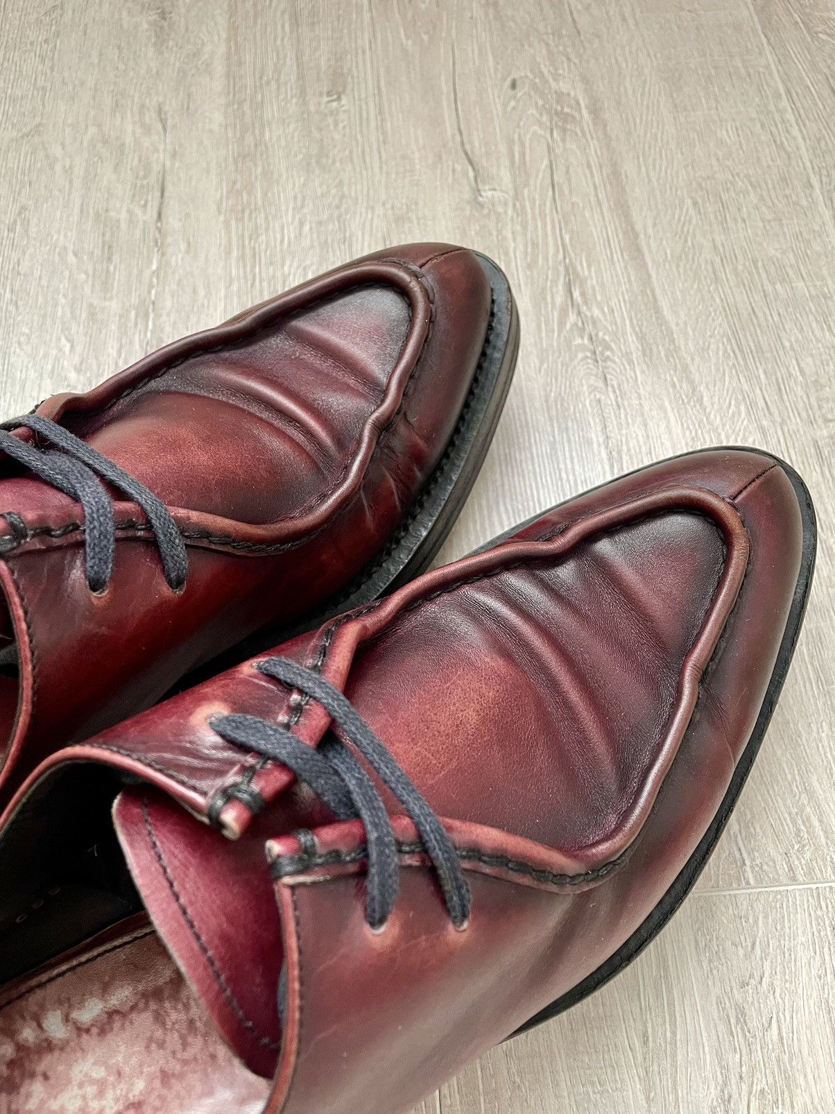 Prada Rare Prada FW13 Runaway Calfskin Burgundy Lug Sole Creepers Size US 9 / EU 42 - 19 Thumbnail
