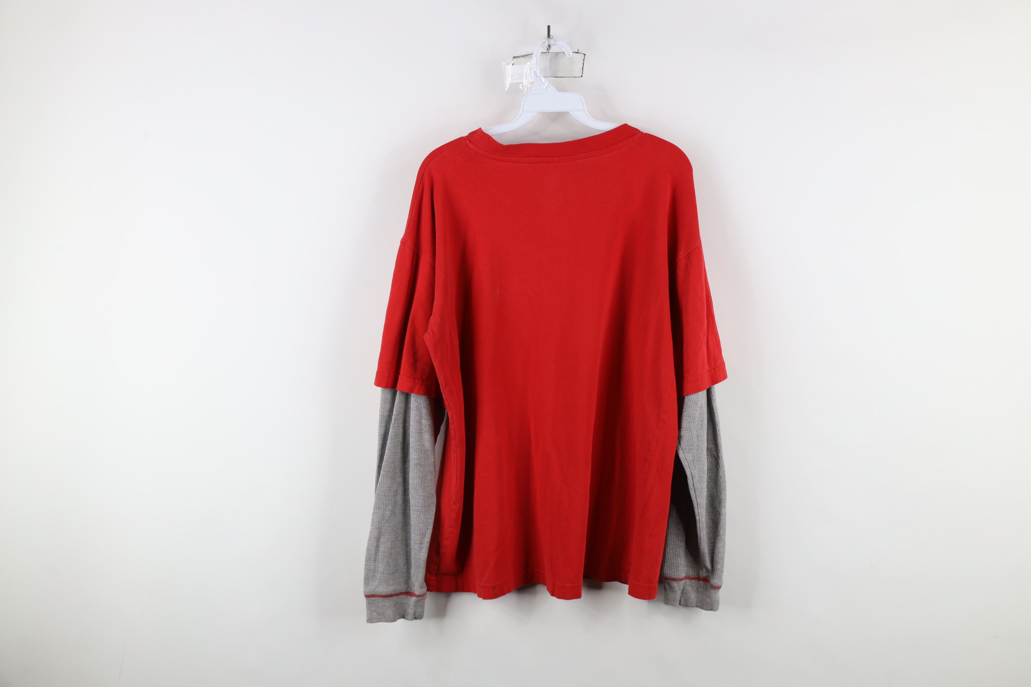 Vintage Vintage University Football Layered Thermal Knit T-Shirt Red Size US M / EU 48-50 / 2 - 10 Thumbnail