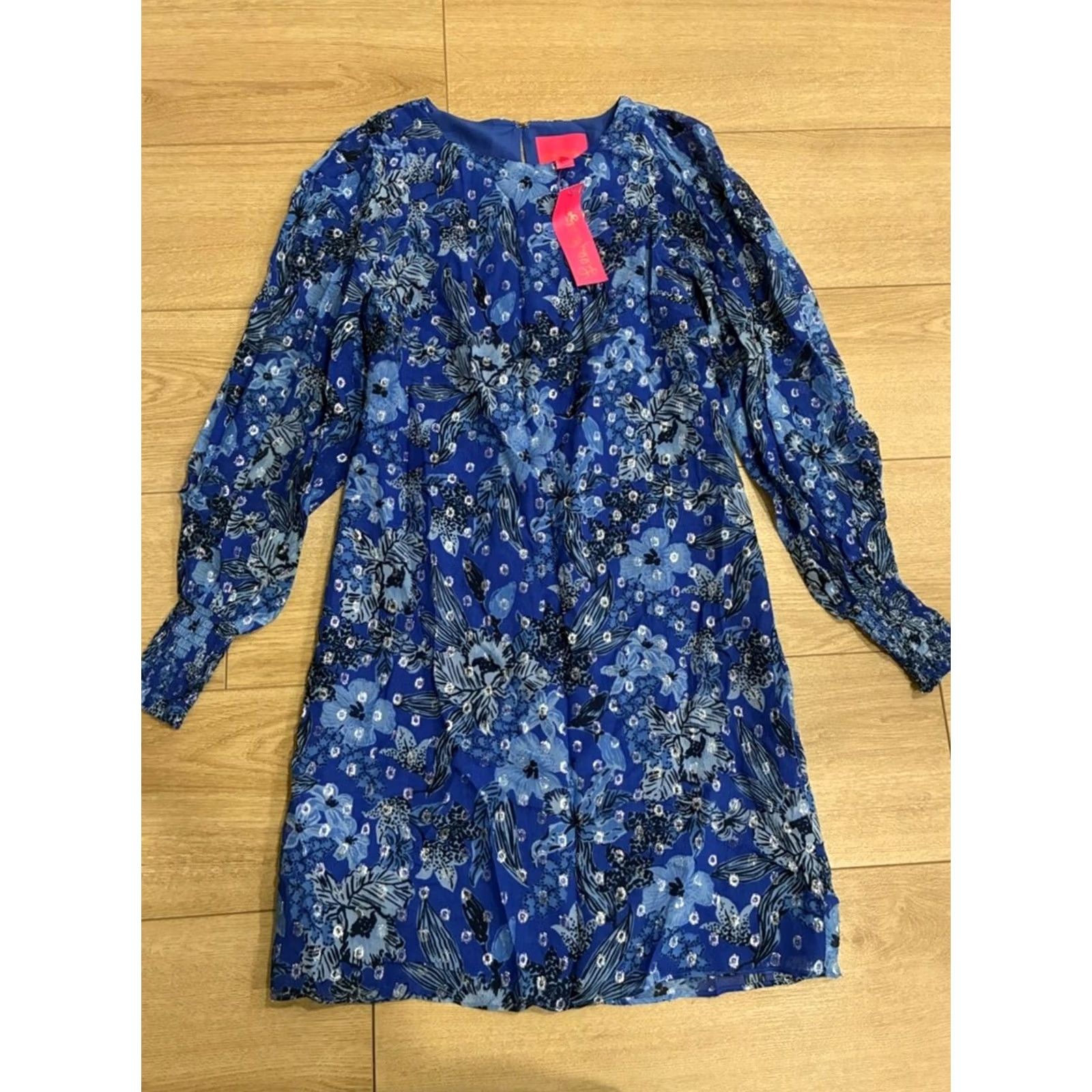 Lilly Pulitzer Lilly Pulitzer Alfreda Long Sleeve Dress Shift Metallic Floral NWT 00 Women Dress"} Size XXS / US 00 / IT 34 - 3 Thumbnail