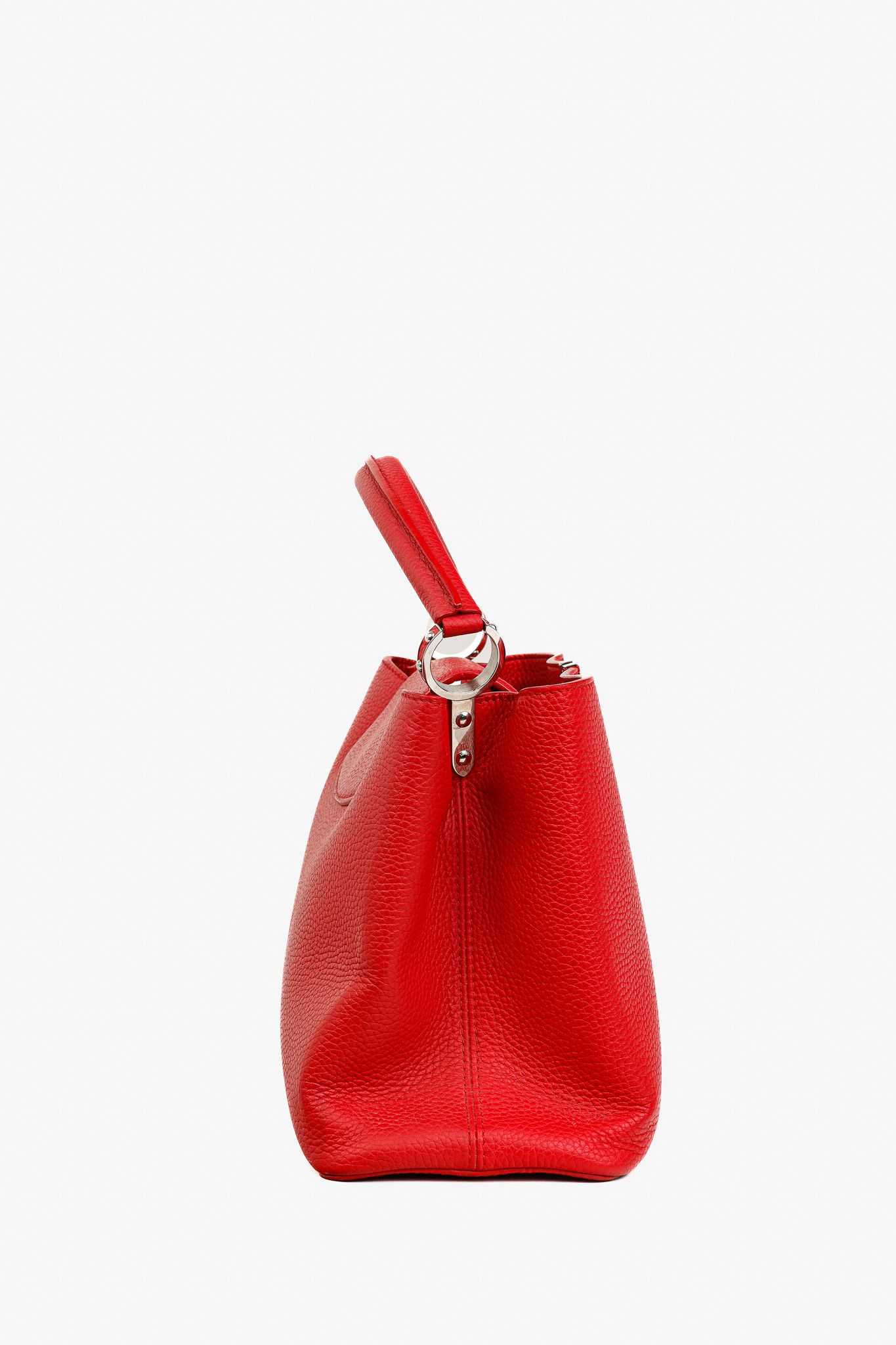 Louis Vuitton Louis Vuitton Capucines MM Rubis Taurillon Leather Satchel Size ONE SIZE - 8 Thumbnail