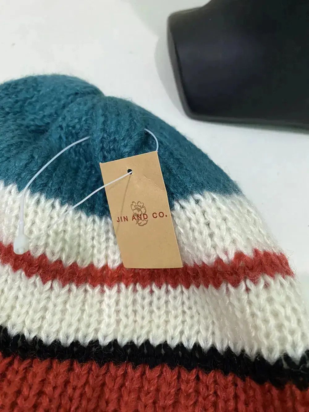 Japanese Brand × Kapital × Vintage Japanese Brand Jin And Co Stripe Design Knit Beanie Hat Size ONE SIZE - 5 Thumbnail