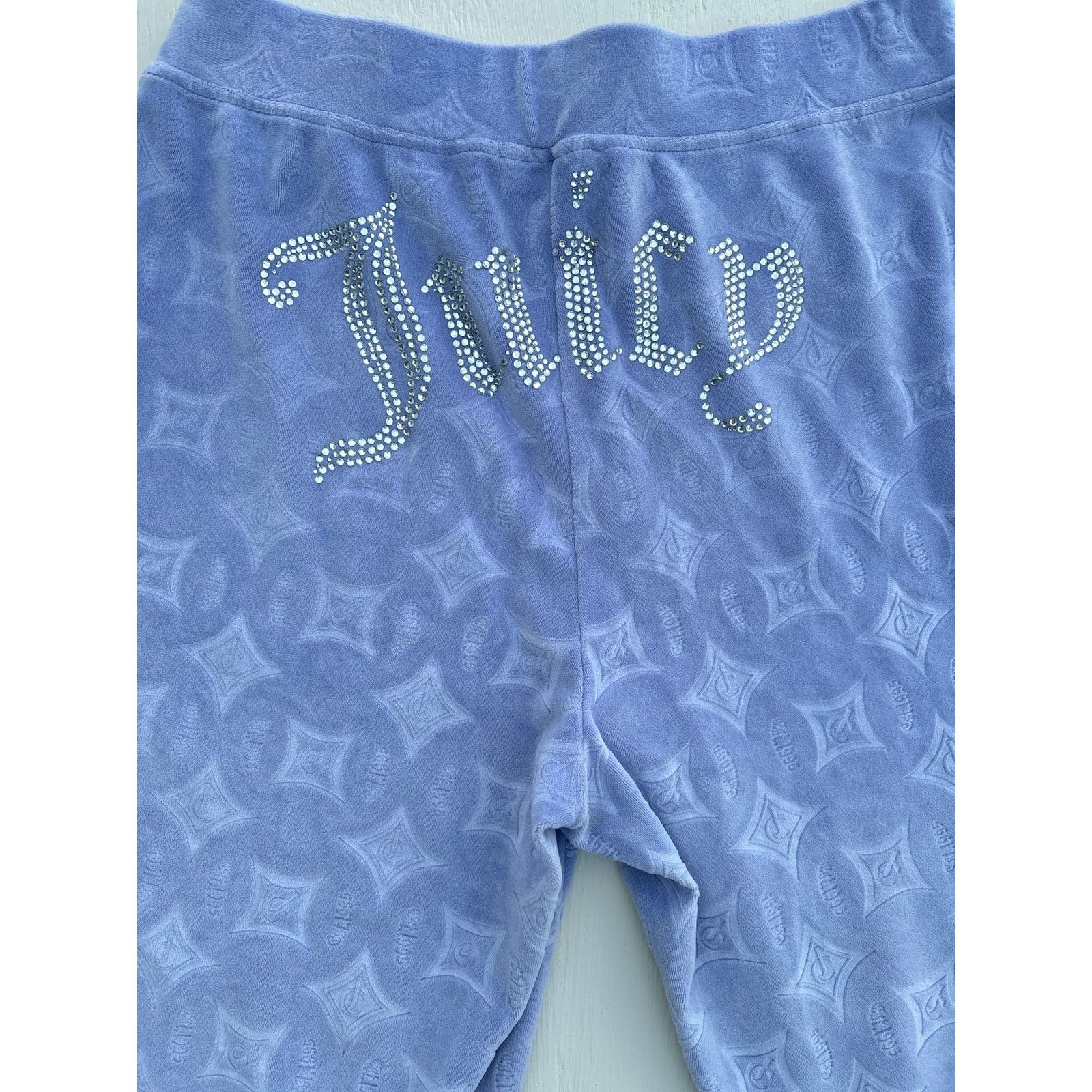 Juicy Couture JUICY Couture Pastel Blue Embossed Velour Jogger Pants Size 28" / US 6 / IT 42 - 1 Thumbnail