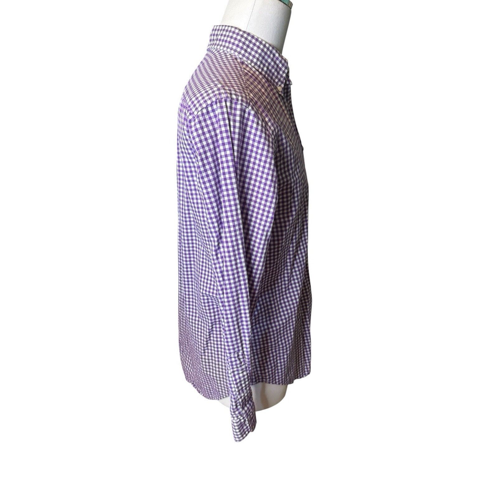 Ralph Lauren Ralph Lauren Gingham Button Down Shirt Medium Purple Cotton Size US M / EU 48-50 / 2 - 7 Thumbnail
