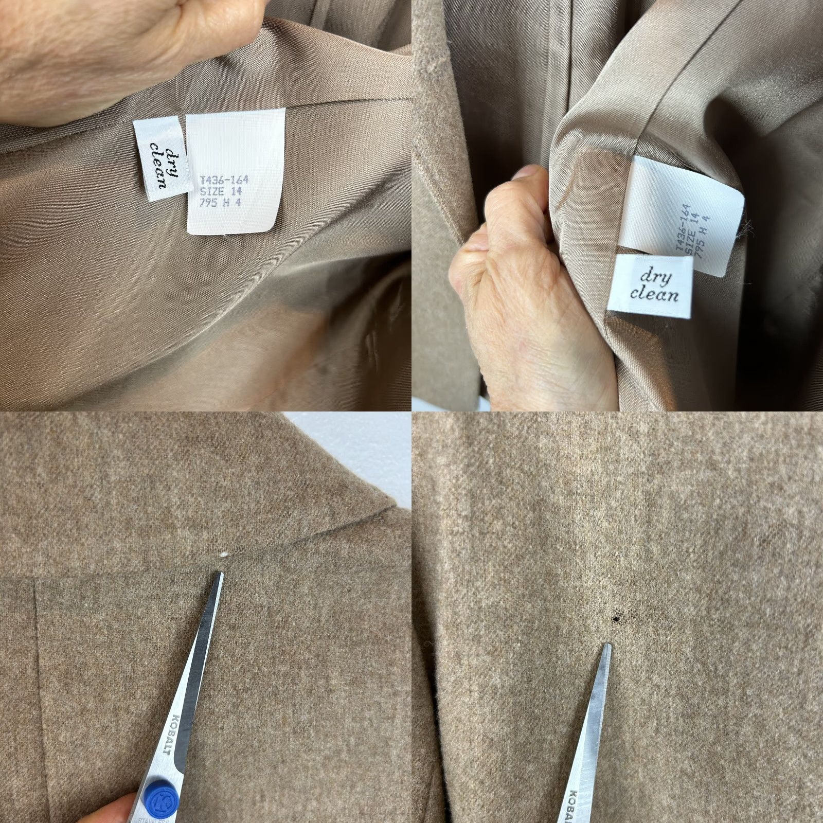 Pendleton VINTAGE Pendleton Blazer Womens 14 Beige Wool Single Button Flaws Read Size XL / US 12-14 / IT 48-50 - 8 Thumbnail