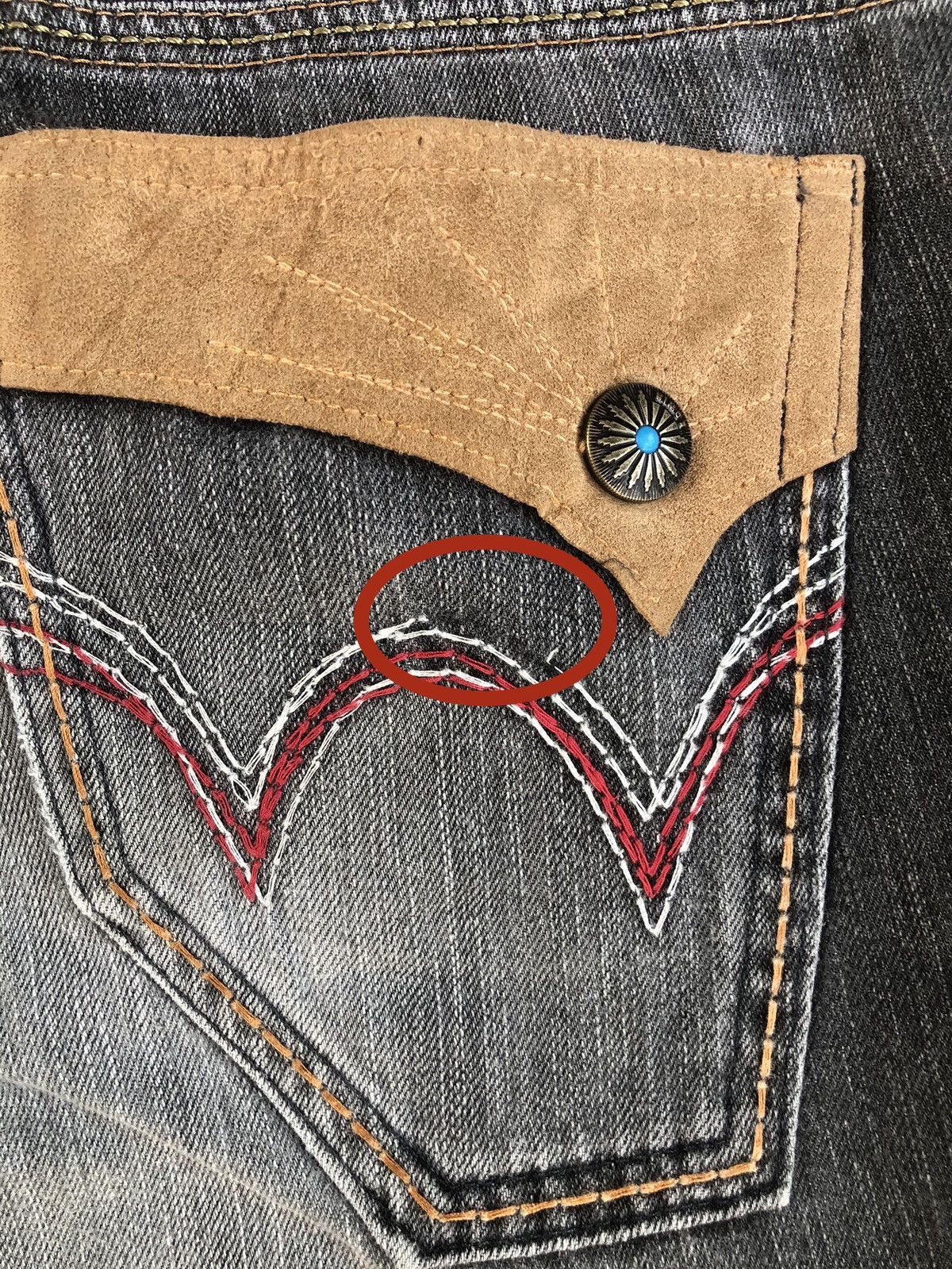If Six Was Nine Japanese Edwin XV Flared Jeans Distressed Jeans Navajo Style Size US 33 - 15 Thumbnail